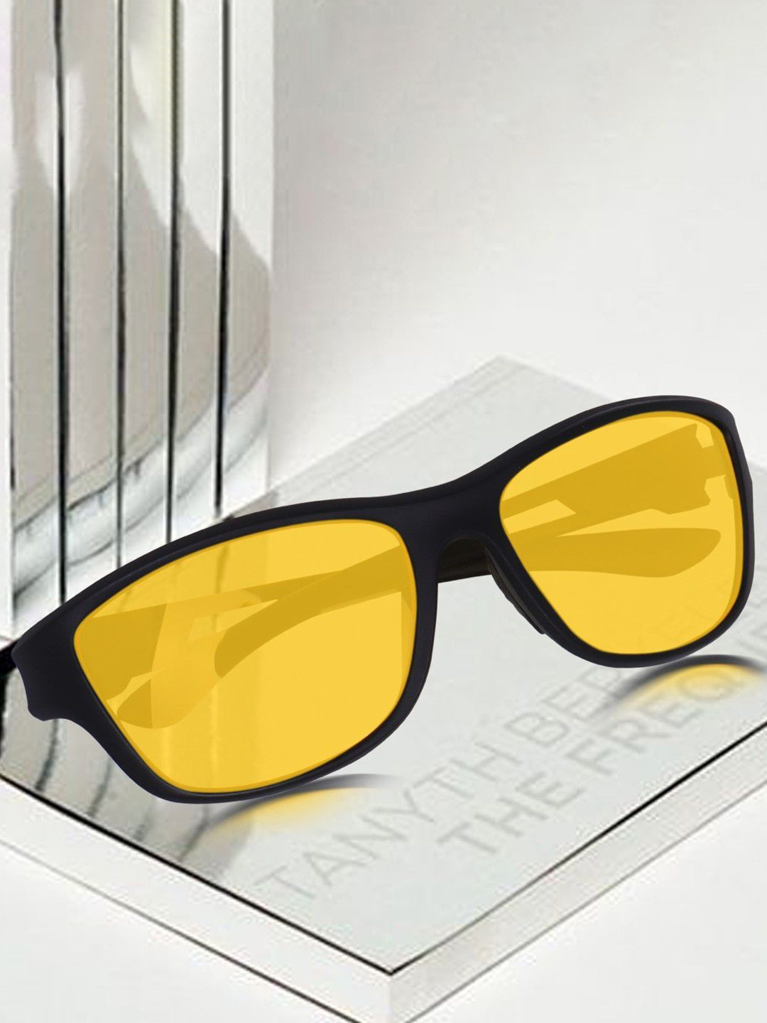 EYMEN I Pack Of 2 Sunglasses With Polarised and UV Protected Elegant Black Yellow Combo2