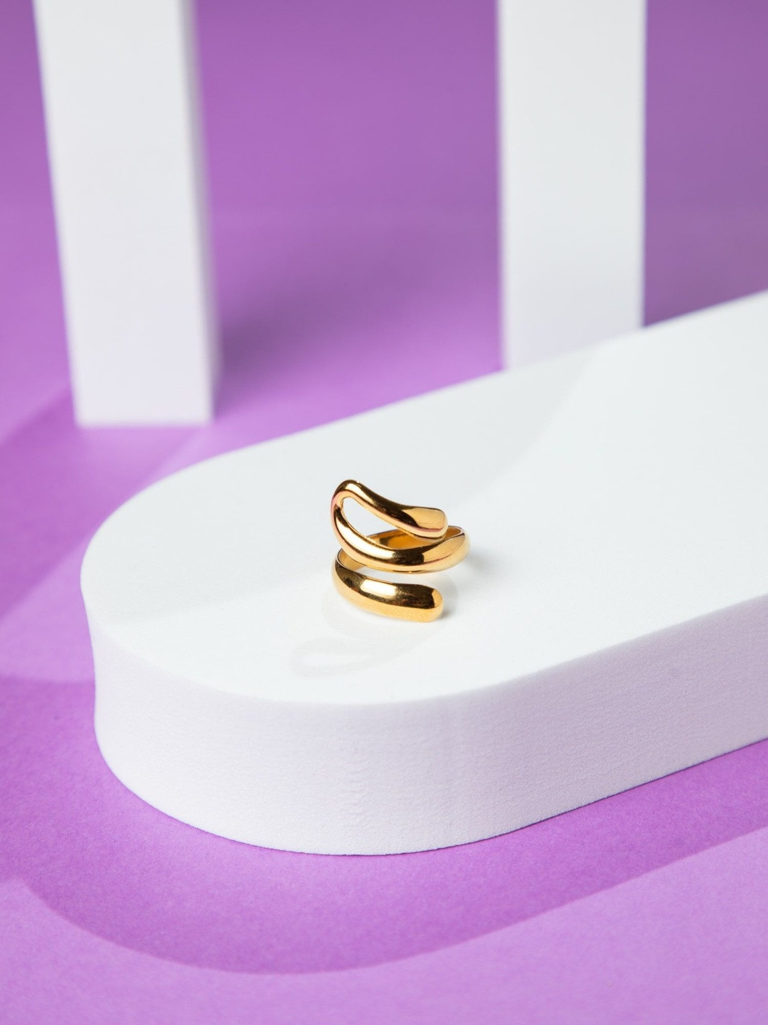 Niscka 24K Gold Plated Snake Design Finger Ring