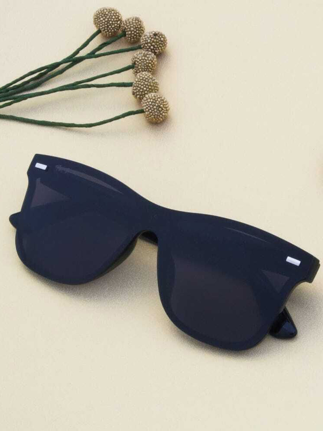 EYMEN I Unisex Black Lens & Black Shield Sunglasses with