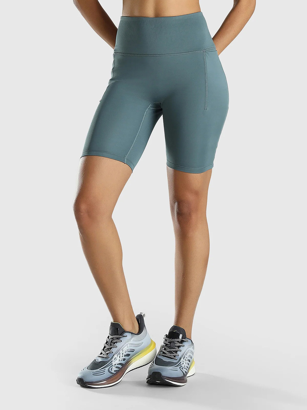 Musclemind Women Slim Fit High-Rise Cycling Sports Shorts