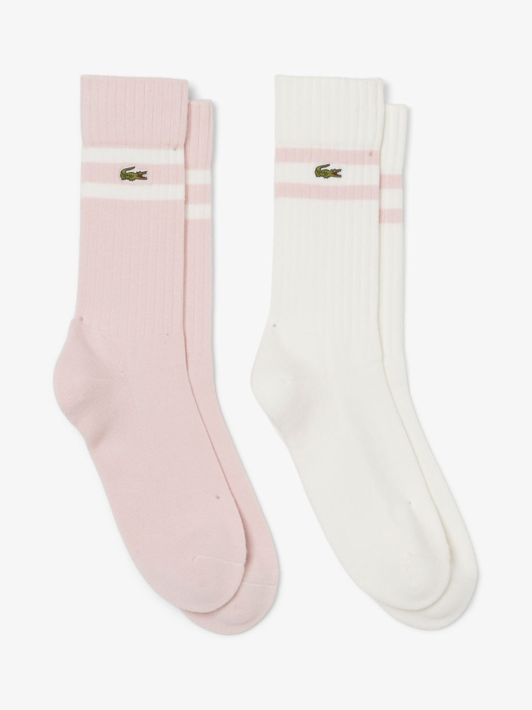 Lacoste Men Pack of 2 Calf Length Ribbed Cotton Socks