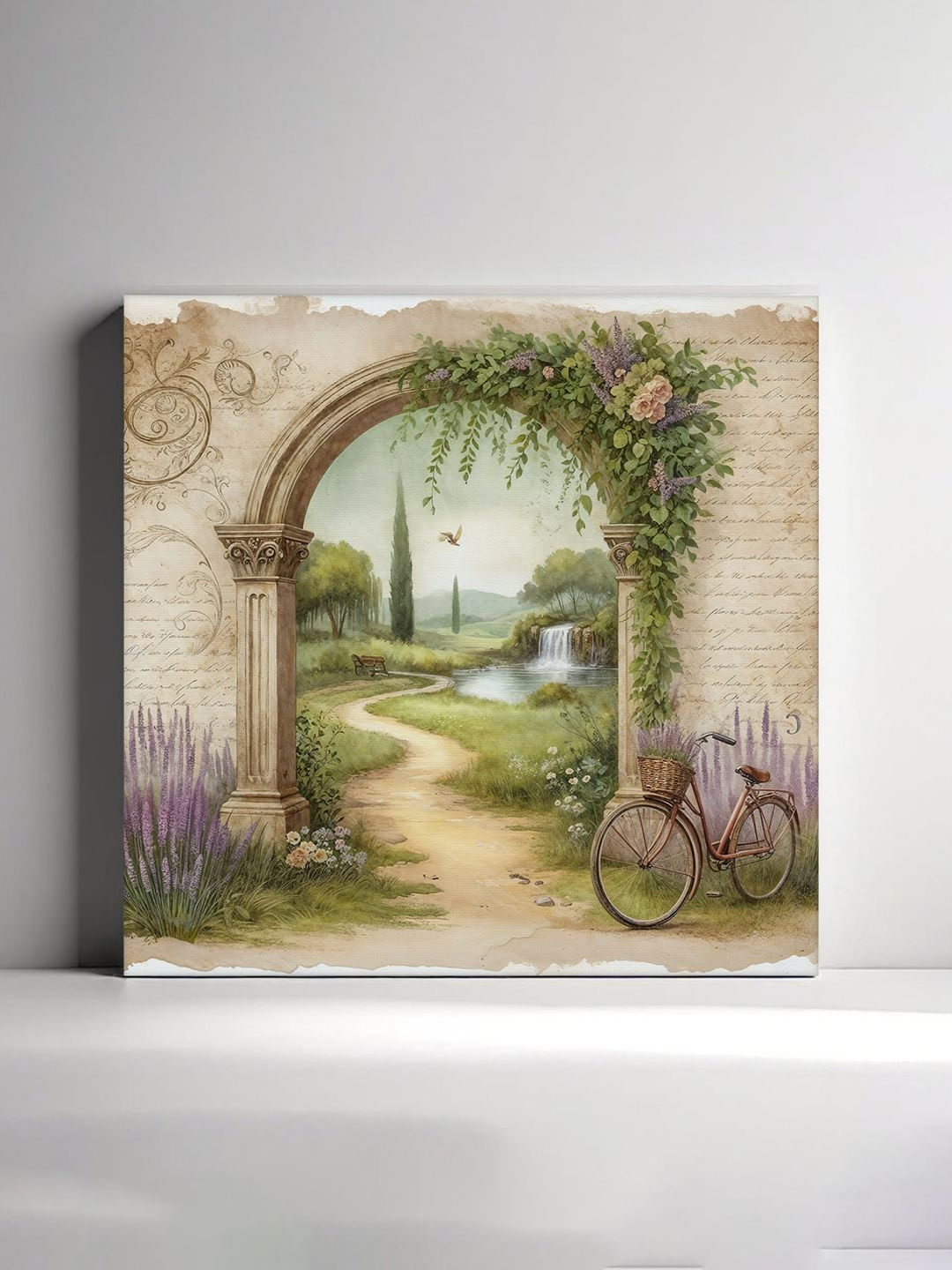 RANDOM Green & Beige Garden Entrance Canvas Wall Art