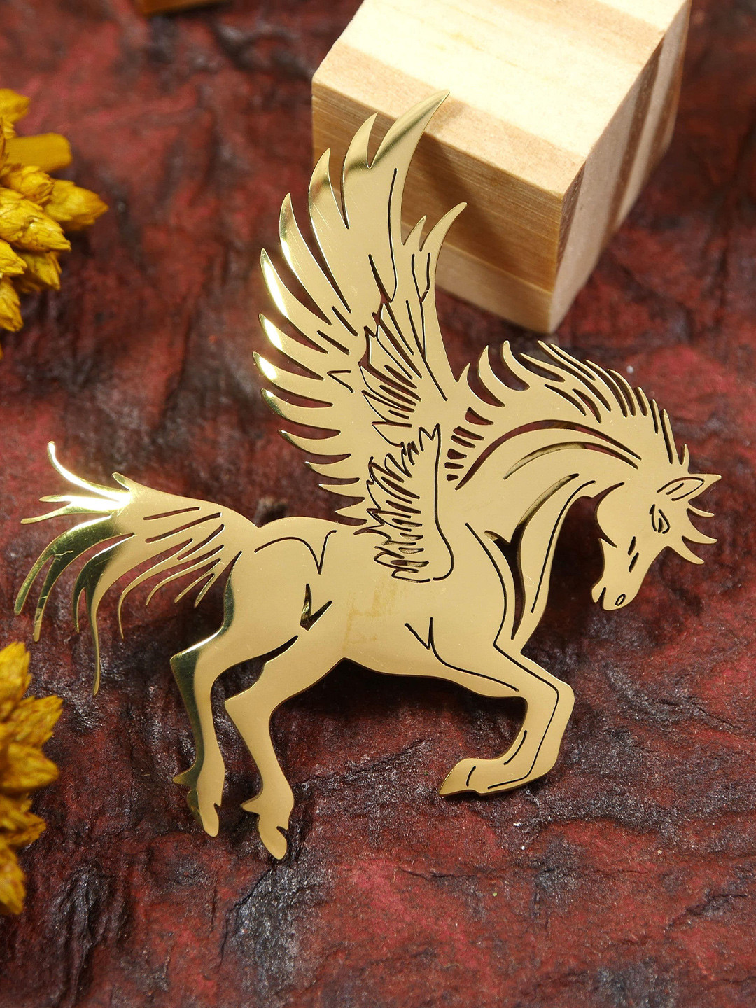 ADORN Unisex Stainless Steel Pegasus Shaped Minimal Brooch