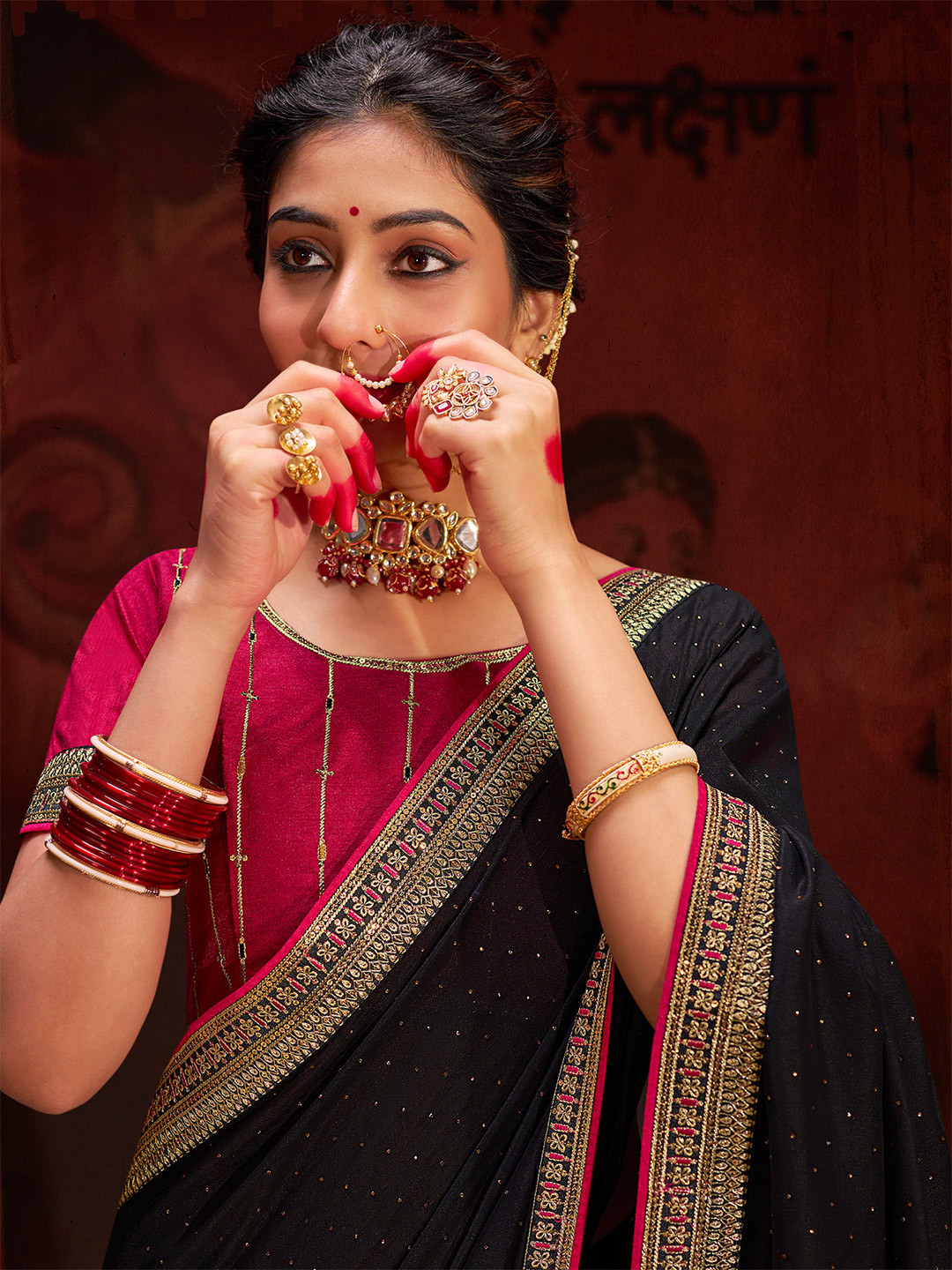 Embellished Beads and Stones Silk Blend Heavy Work Sarees