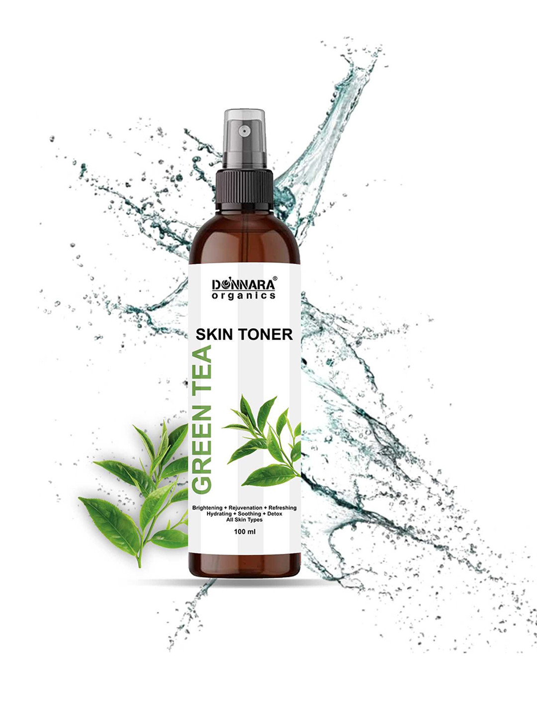 Donnara Organics Set Of 2 Green Tea & Vitamin C Skin Toner For Hydrating Skin- 100 ml Each