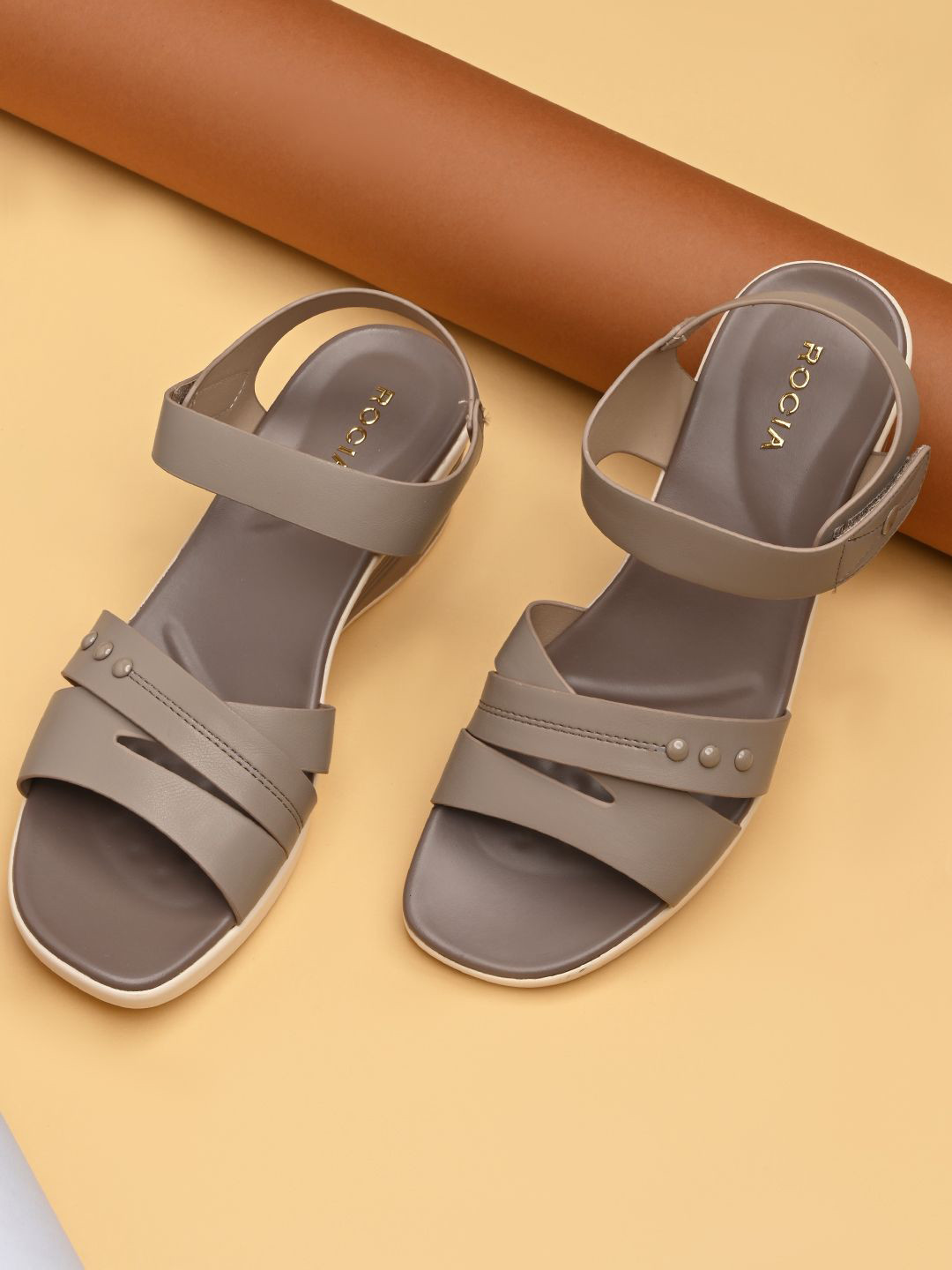 Rocia Women Open Toe Comfort Wedge Sandals with Laser Cuts