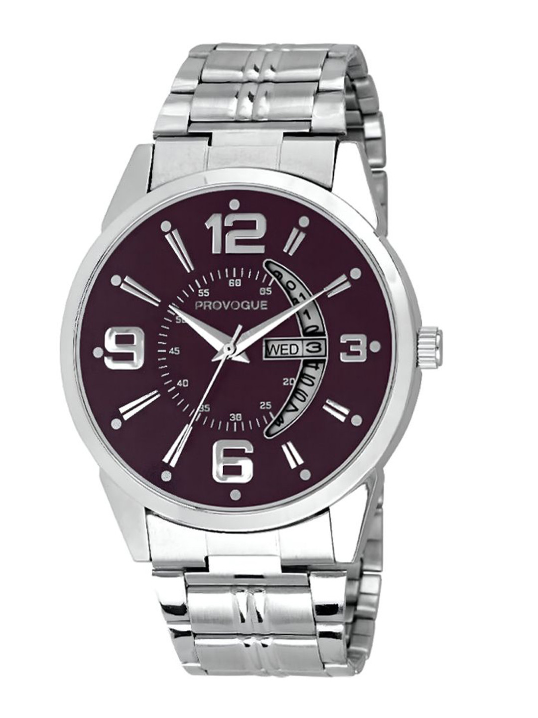 Provogue Men Stainless Steel Straps & Dial Analogue Watch SK-PG-4030-MRUN-SLVR