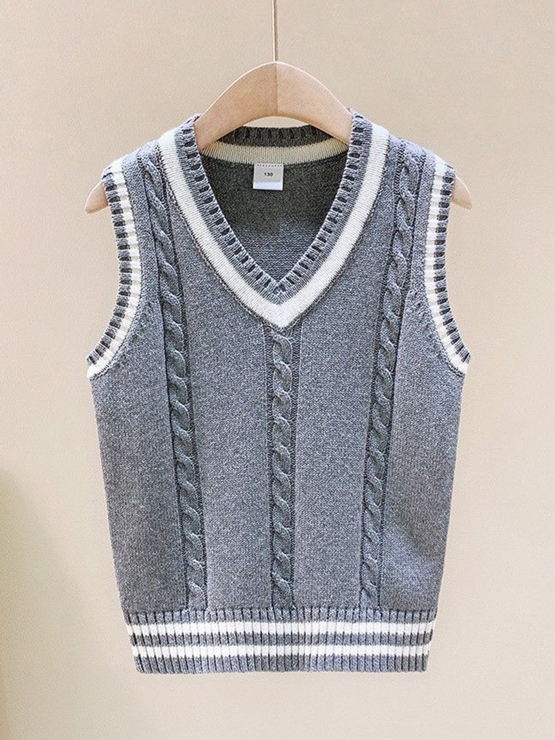 YK Unisex Kids Cable Knit Sweater Vest