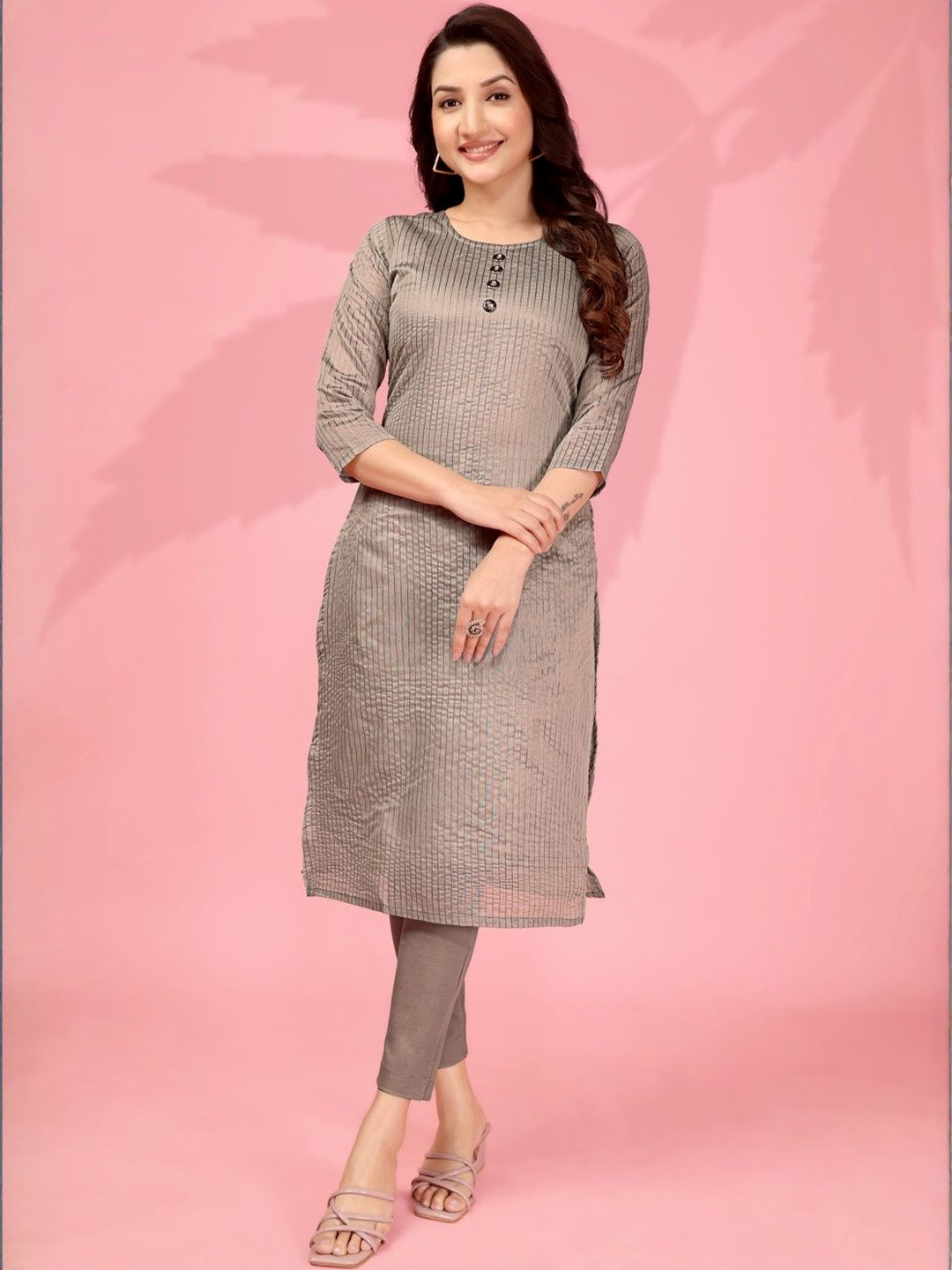 Vastukala Striped Machine weave regular pure kanchi cotton Kurta