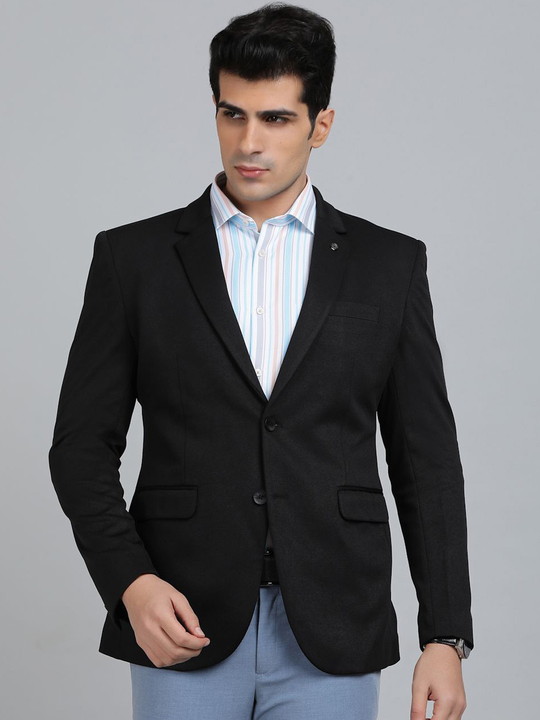 JB STUDIO Notched Lapel Long Sleeves Single Breasted Blazer