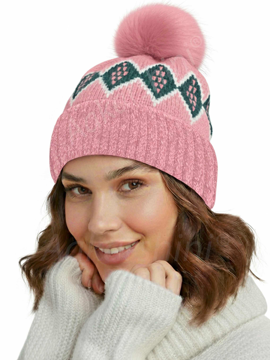 Aakarshini Women Pompom Woollen Beanie