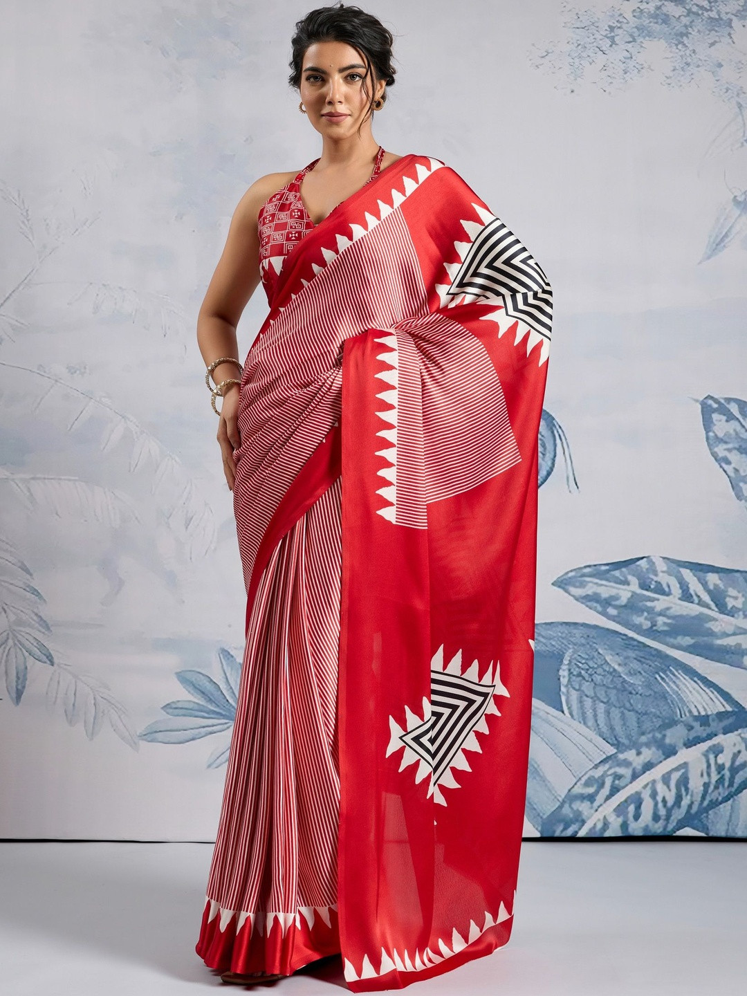 sareyavella Women Printed Phulkari Bagru Saree