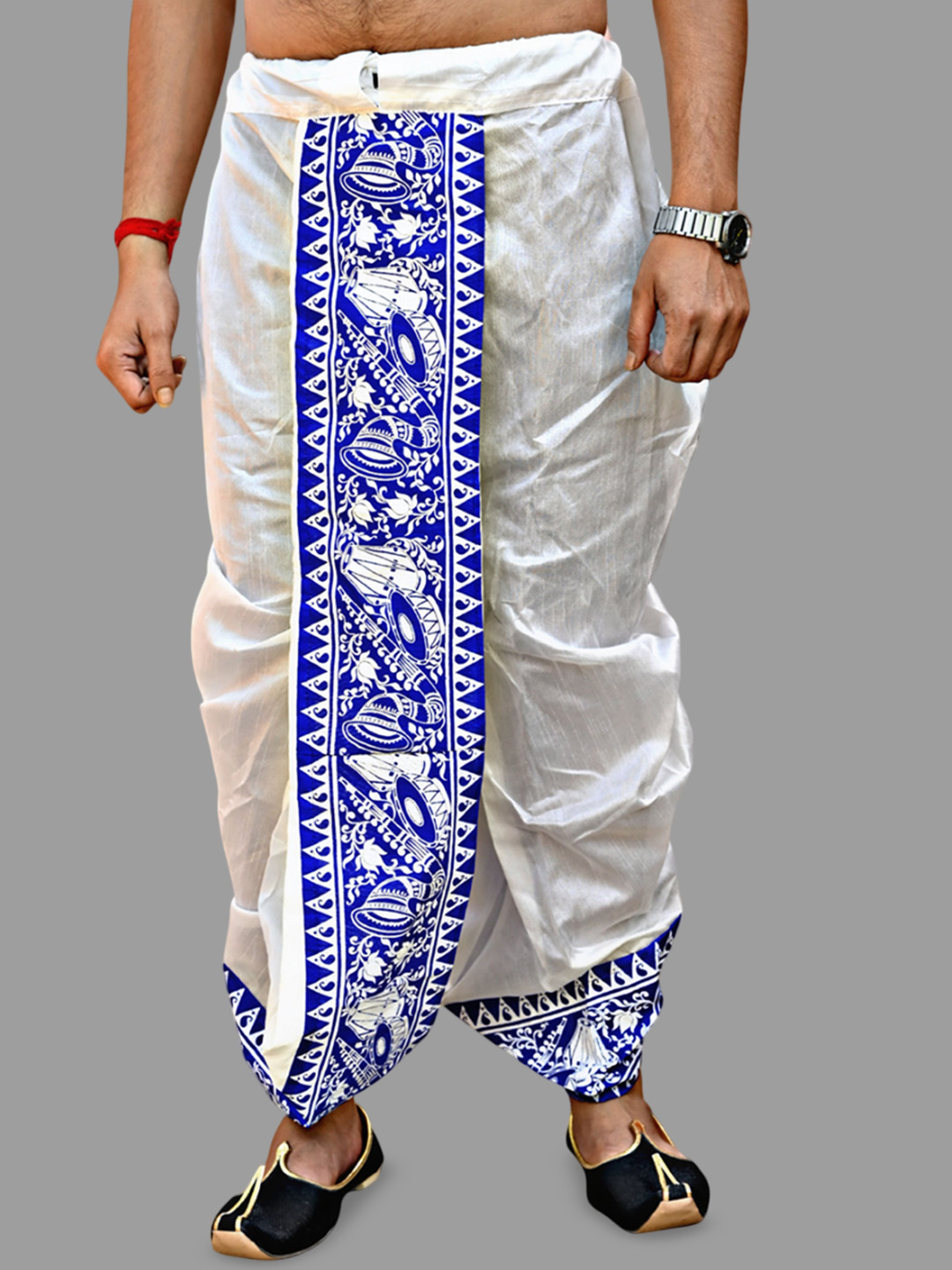 M Mahalaxmi Creation Men Printed Silk Dhotis