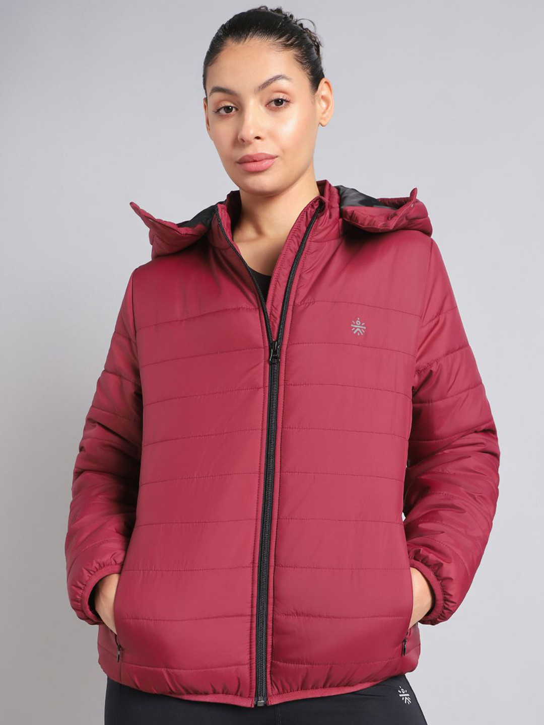 CULT Women Maroon Puffer Jacket