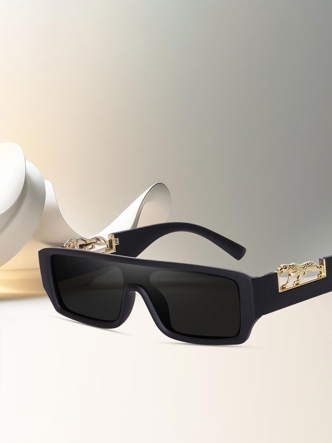 EYMEN I Unisex Full Rim Polarise UV Protect Rectangle Sunglasses eym_IBlack @ Jaguar-Black