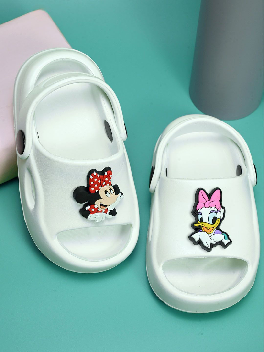 Disney By Yellow Bee Girls Minnie & Daisy Printed Rubber Sliders