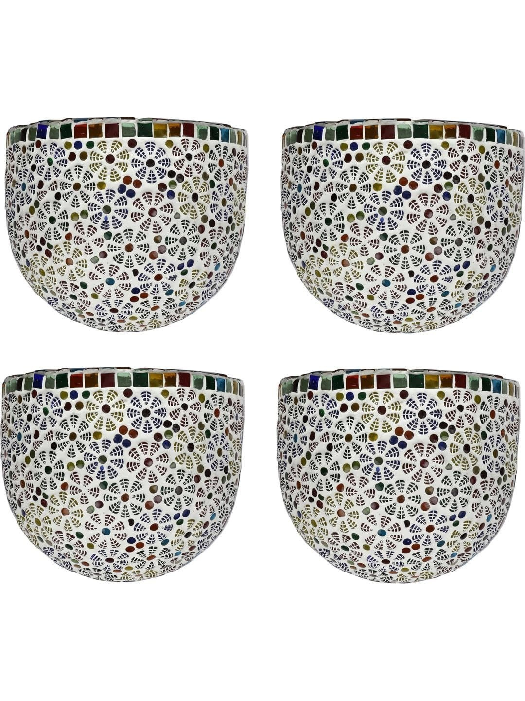 1ST TIME Uplighter White 4 Pieces Textured Spherical Shaped Wall Lamps