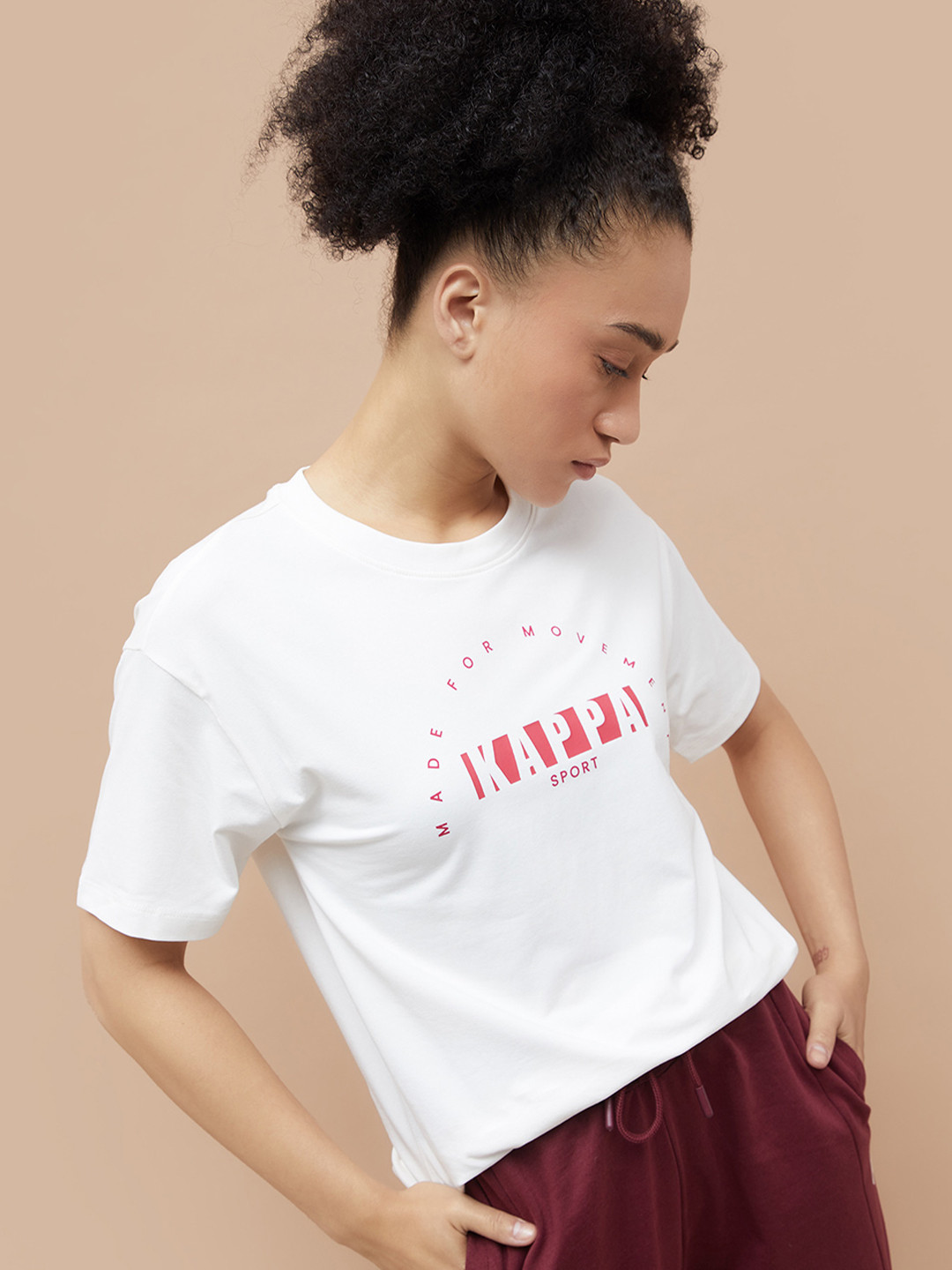 Kappa Brand Logo Printed Round Neck Pure Cotton T-shirt