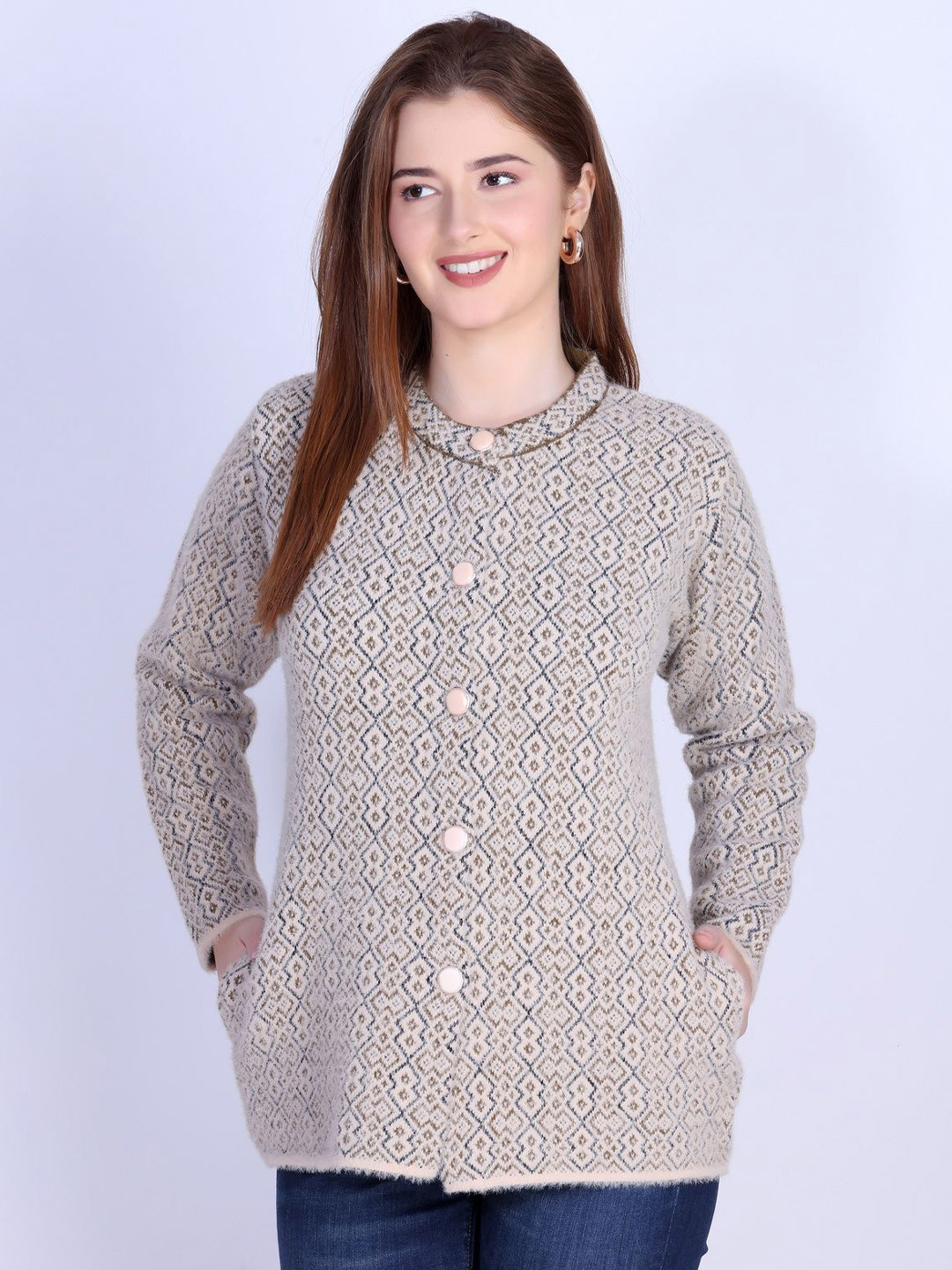 The Roadster Lifestyle Co. Women Self-Design Round Neck Button Cardigan Sweaters