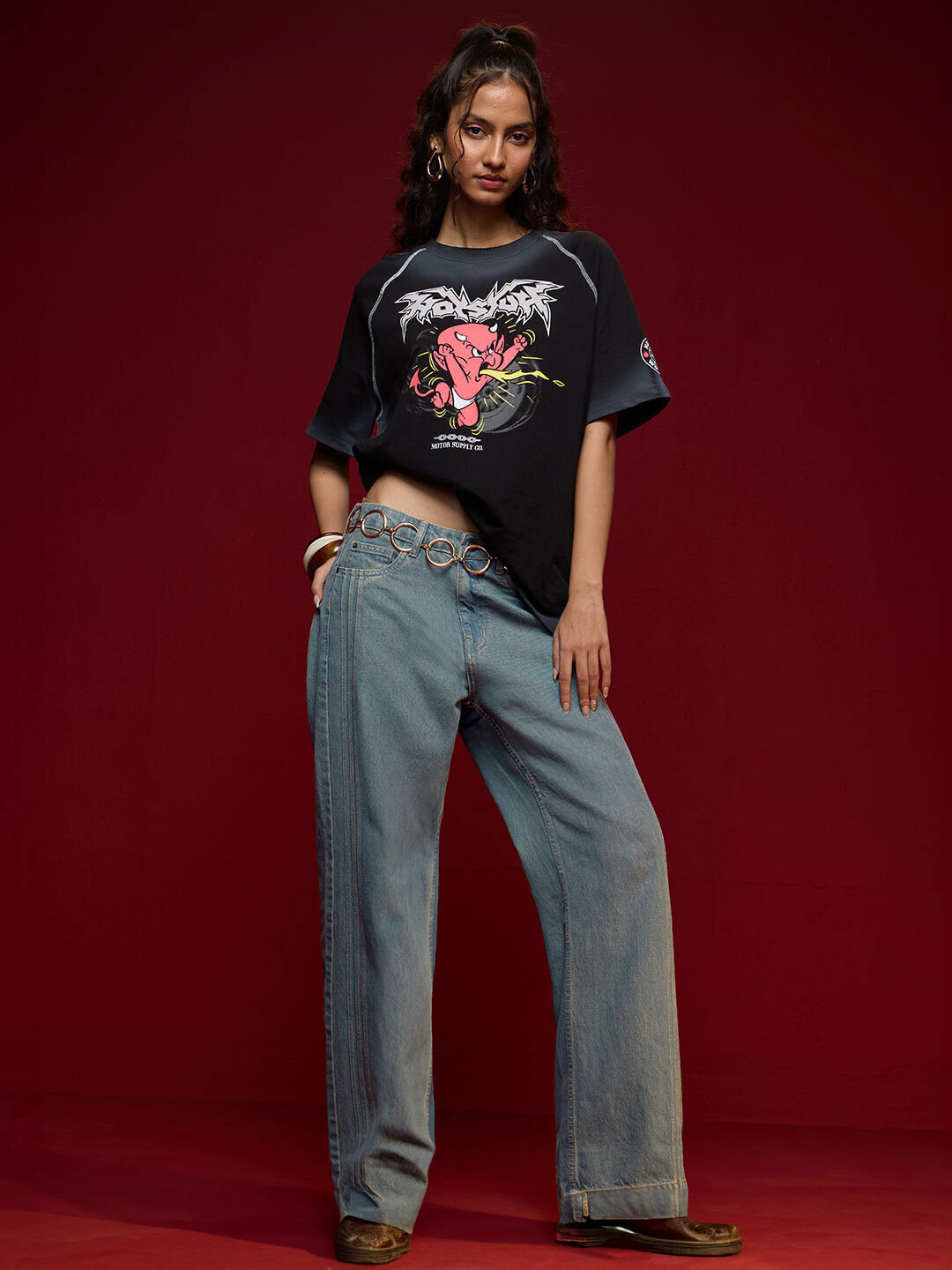 The Souled Store Women Sapphire Straight-Fit Denim Jeans