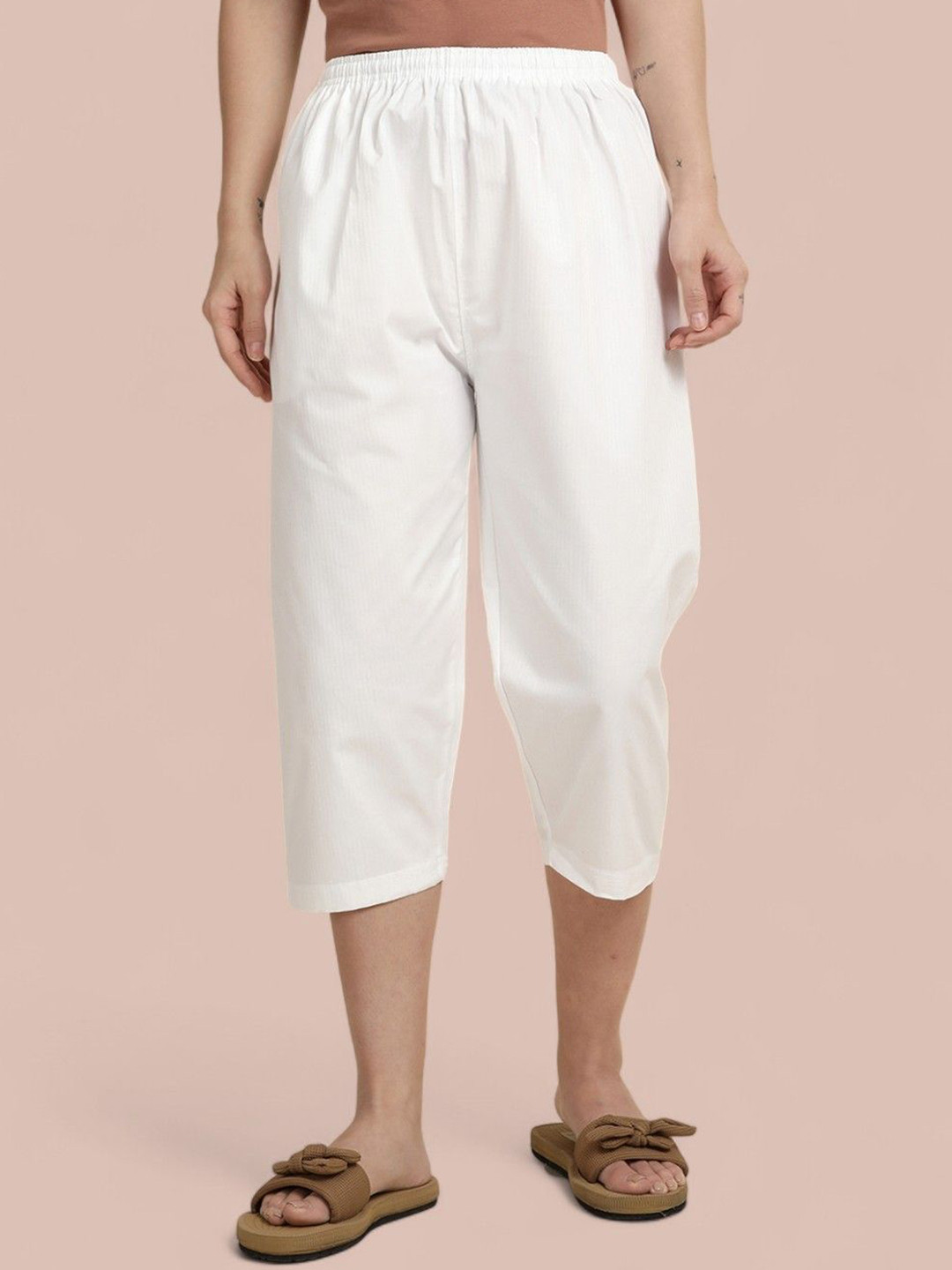Esplendido Women Pure Cotton Straight-Leg Lounge Capri