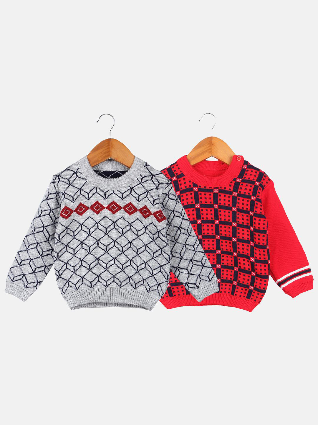 Anixa Baby Boys & Girls Pack Of 2 Winter Woollen Sweater