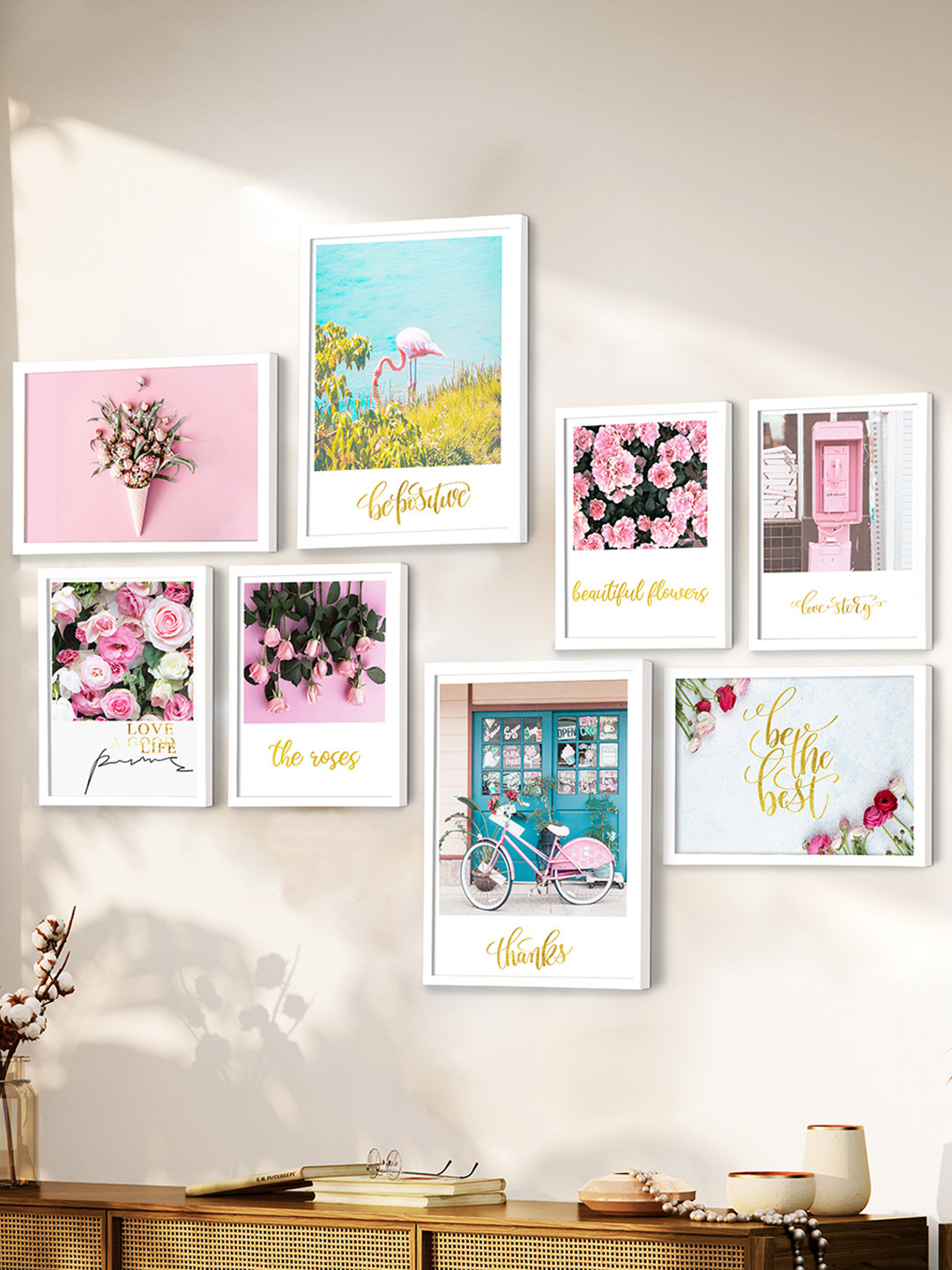 Art Street Set Of 8 Blossom Theme Framed Painting Wall Arts