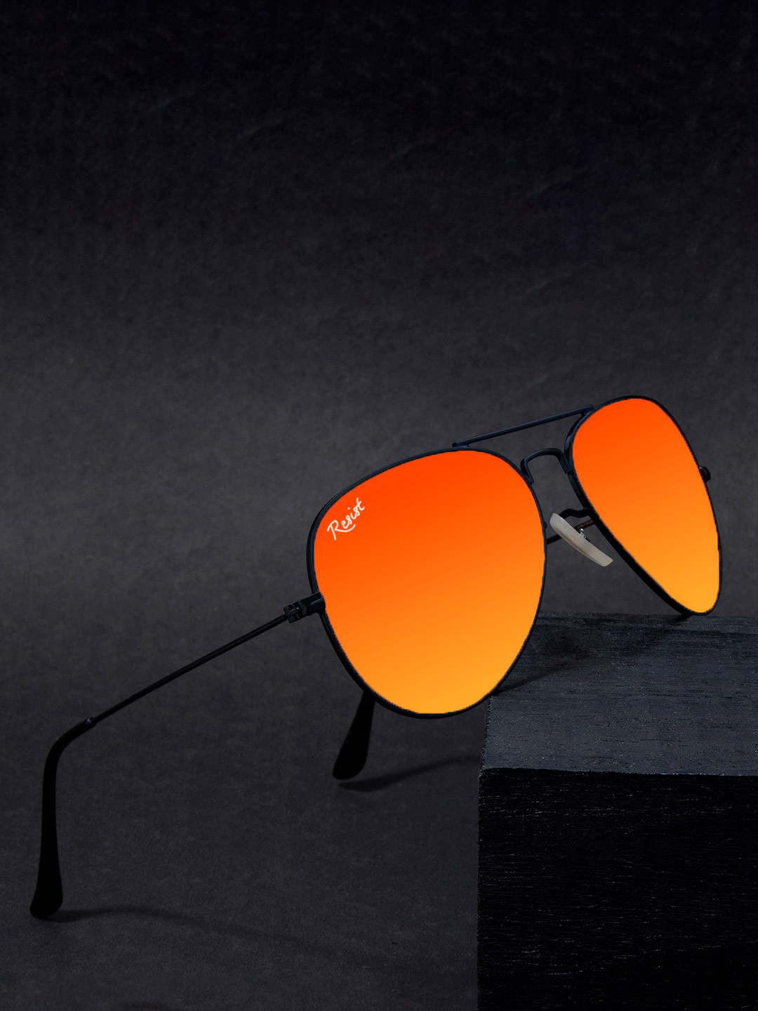 RESIST EYEWEAR Unisex Aviator Sunglasses with UV Protected Lens AIRCRAFTS BF ORANGE M1