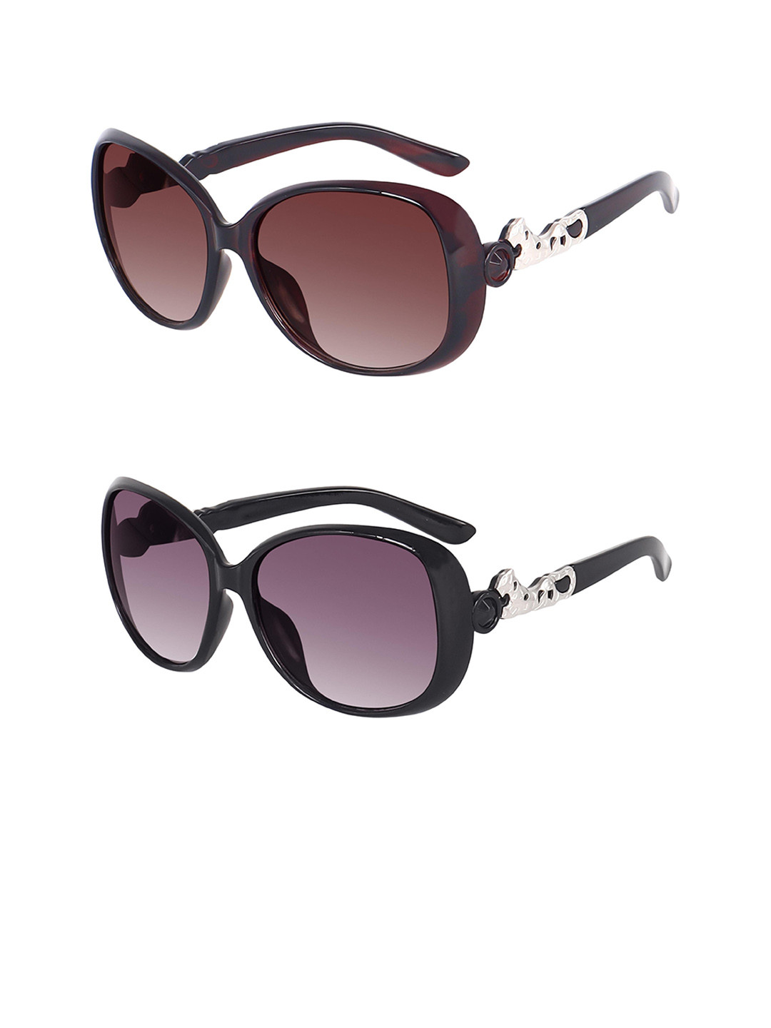 EYMEN I Pack of 2 Polarised and UV Protected Lens Square Sunglasses