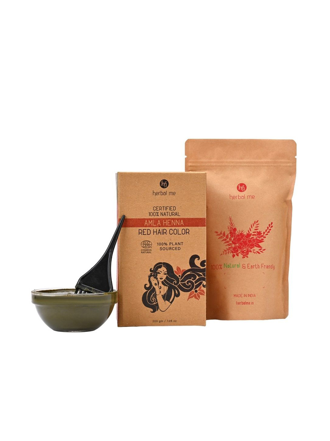 HERBAL ME Natural Hair Color With Heena & Amla- 200 g- Red