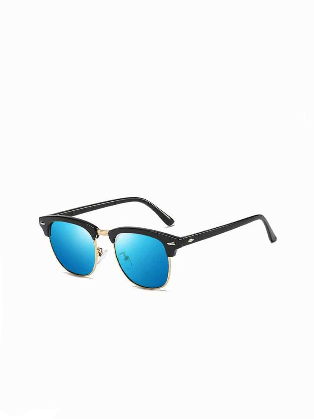 EYMEN I Unisex Full Rim Polarise UV Protect Browline Sunglasses Clubmaster Mirror Blue 333