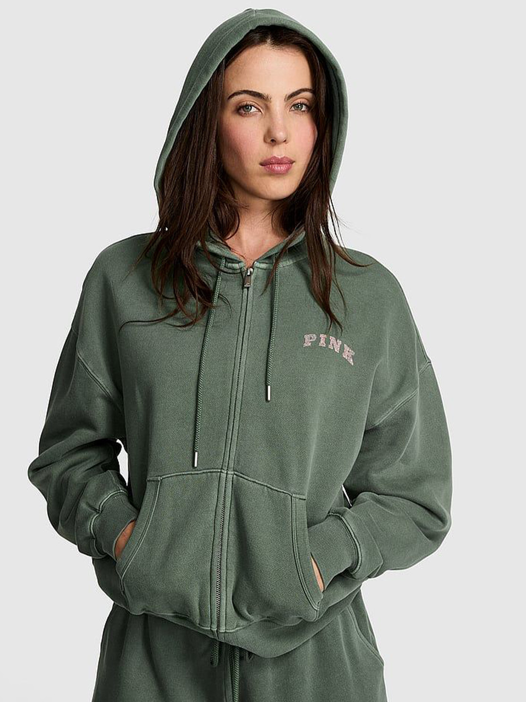 Victoria's Secret Women Hooded Long Sleeves Sweatshirt