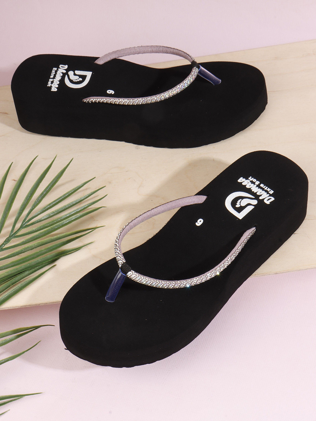 DHAMASA Embellished Thong Flip-Flops
