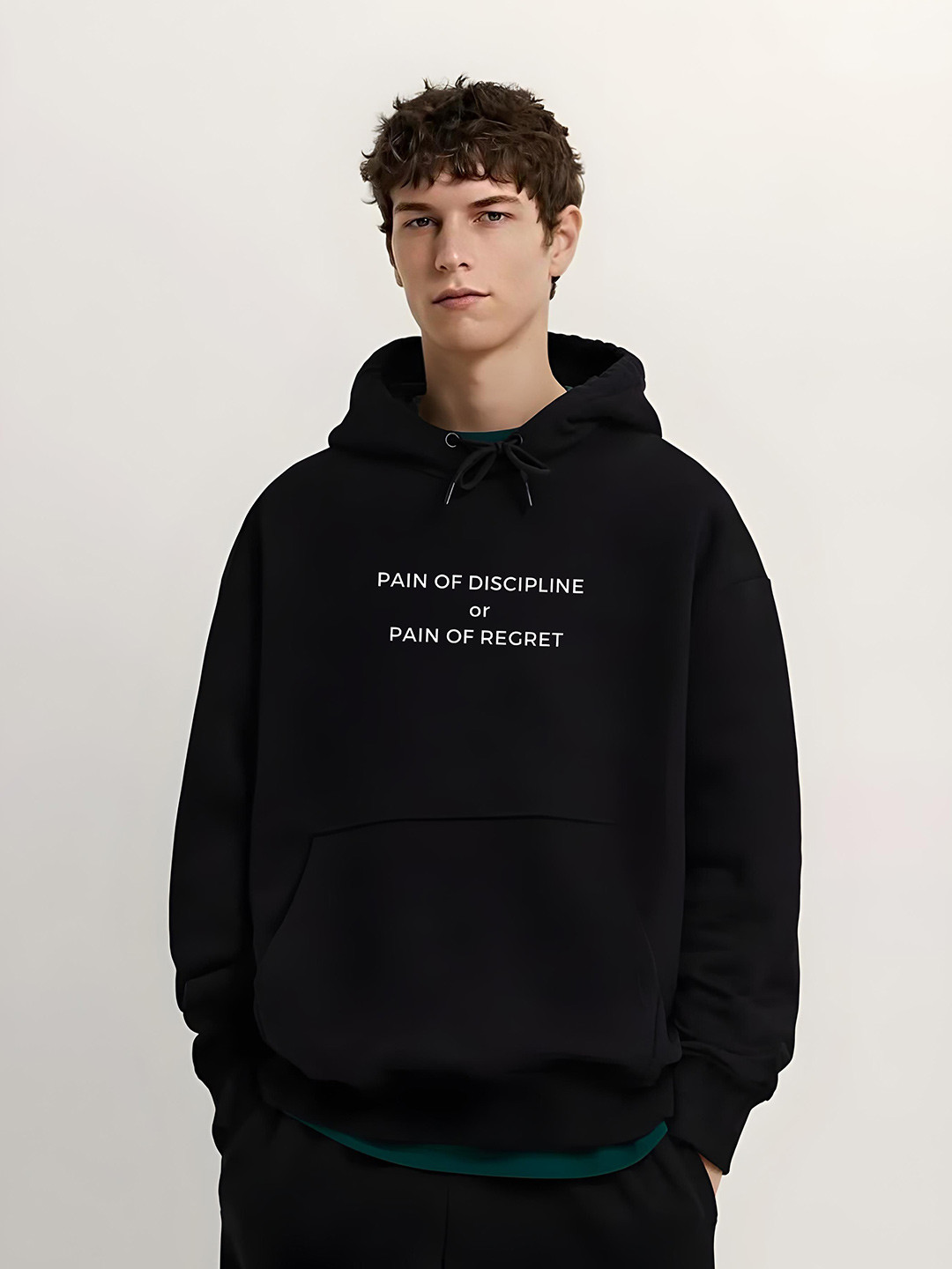 Stitchmeashirt Men Black Printed Hooded Sweatshirts