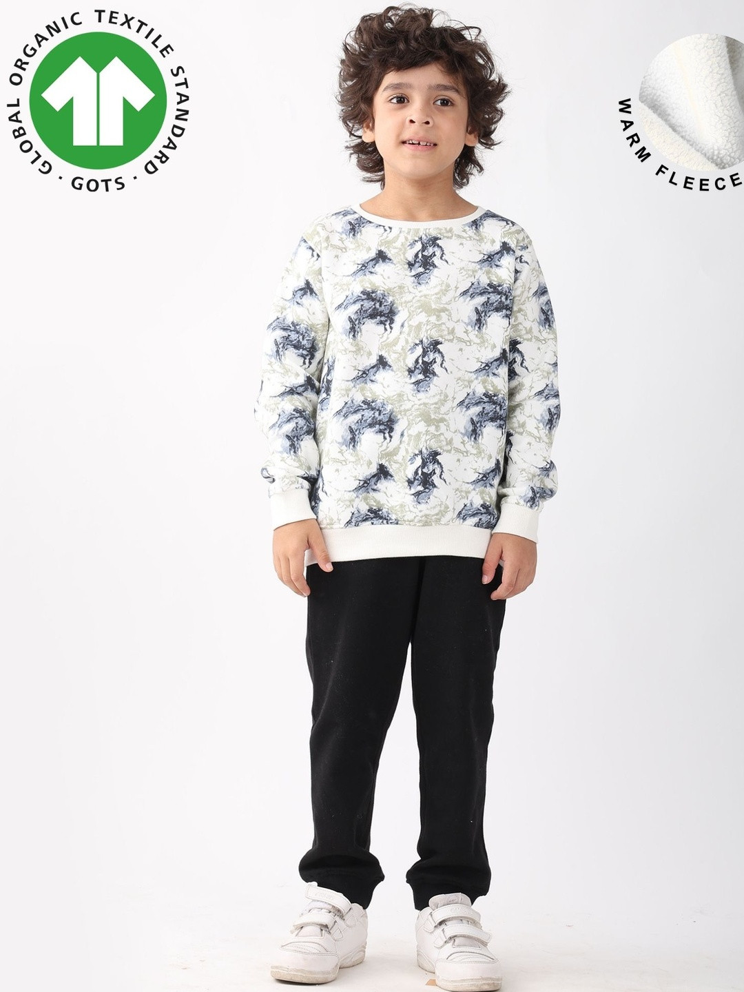 Anthrilo Boys Lightning Printed Long Sleeves Sweatshirt With Joggers
