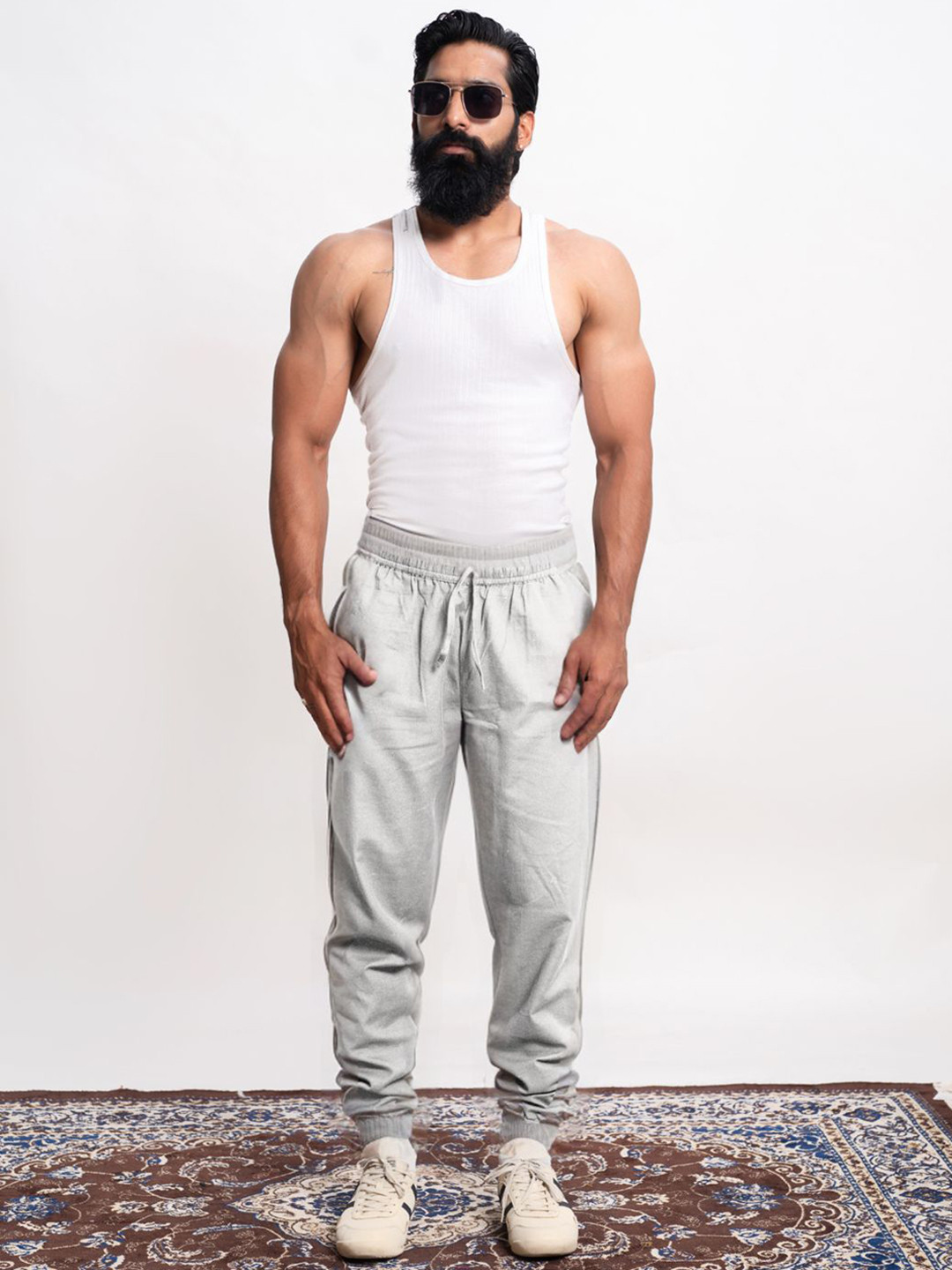 JAIPUR GLOBAL Men Solid Durable Cotton Slub Comfortable Relaxed Fit Jogger Track Pants