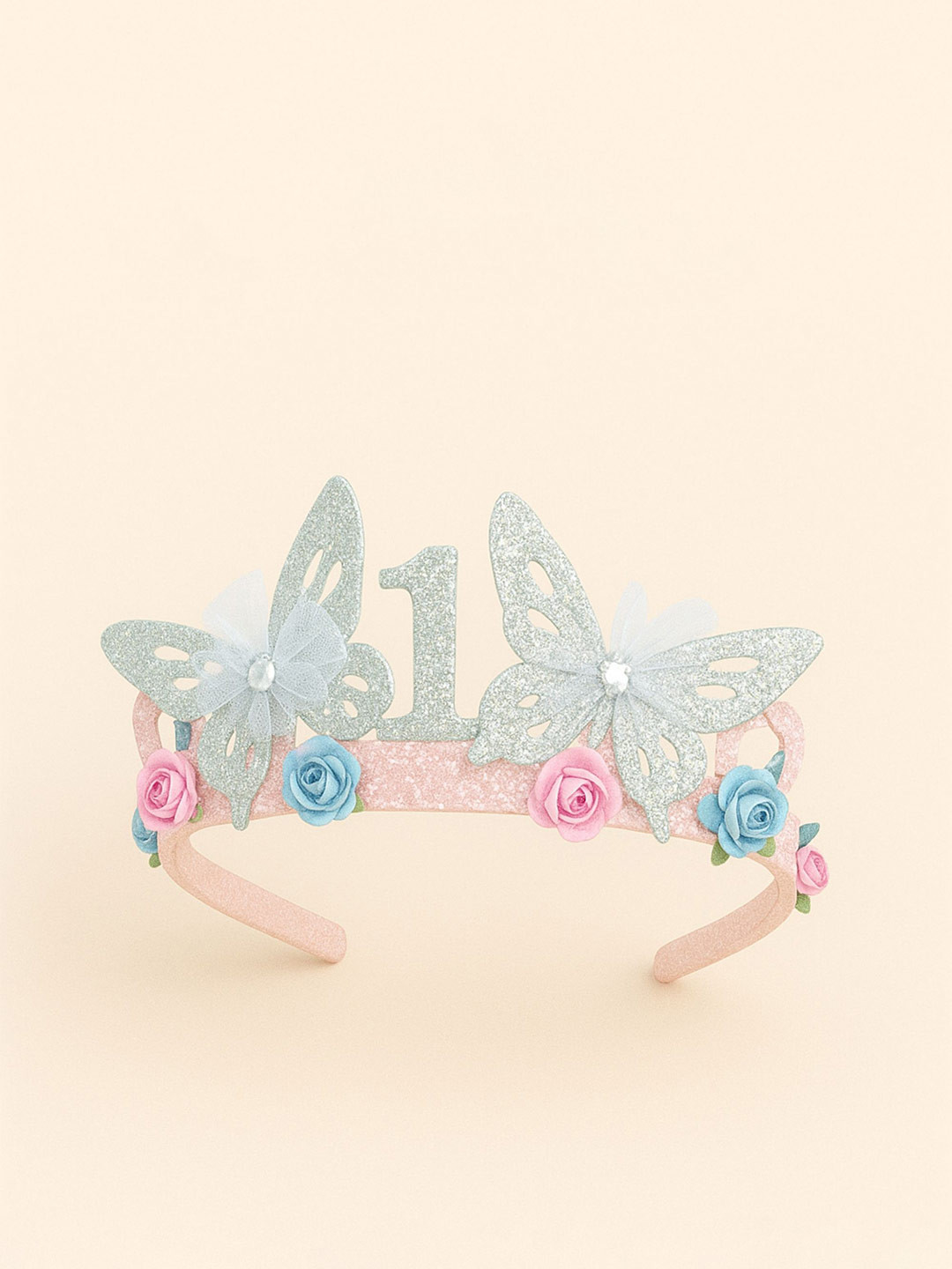KNITROOT Girls Embellished Little Butterfly Princess 1st Birthday Theme Hair Band