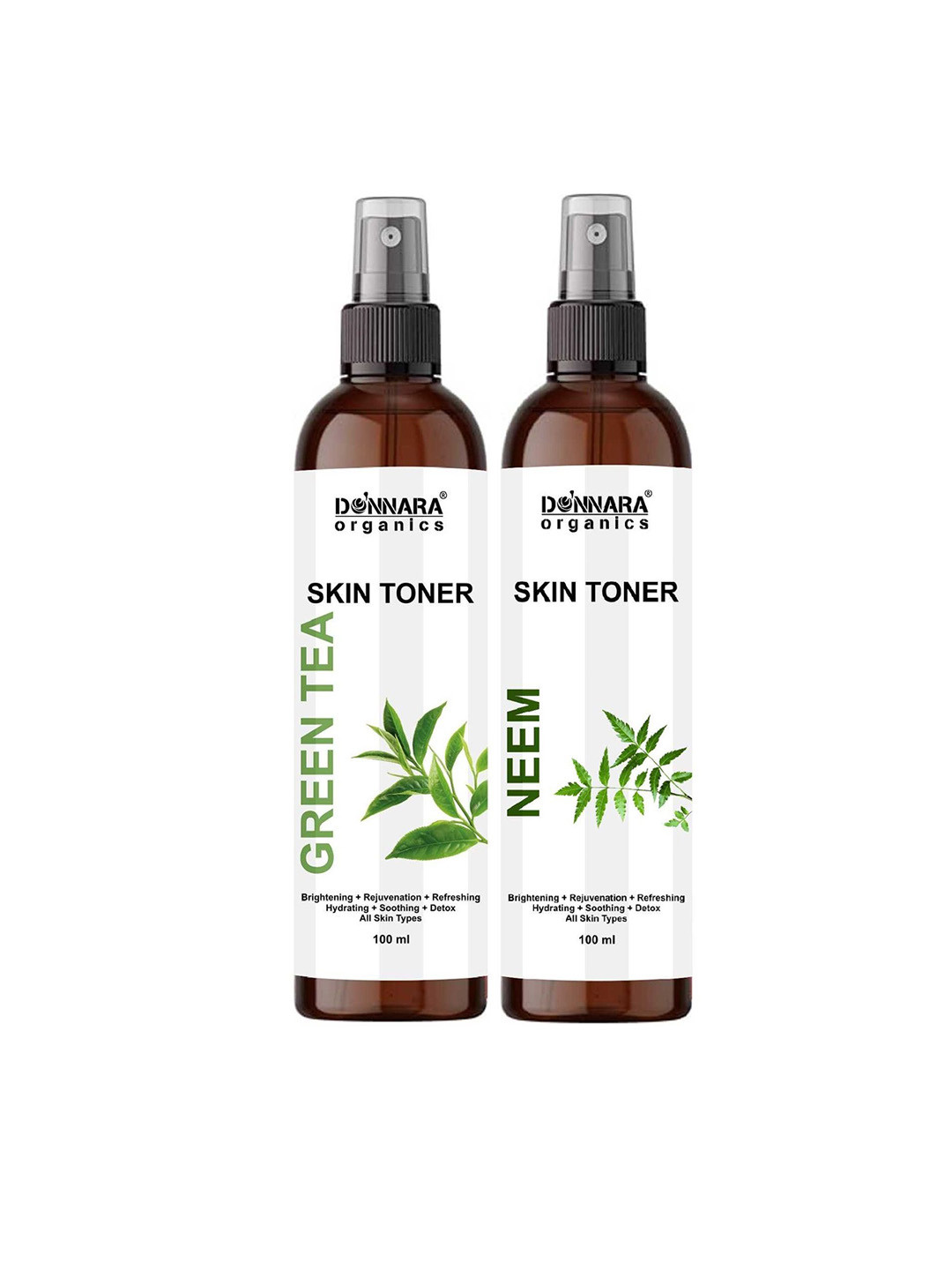 Donnara Organics Set Of 2 Green Tea & Neem Skin Toner For Hydrating Skin - 100 ml Each
