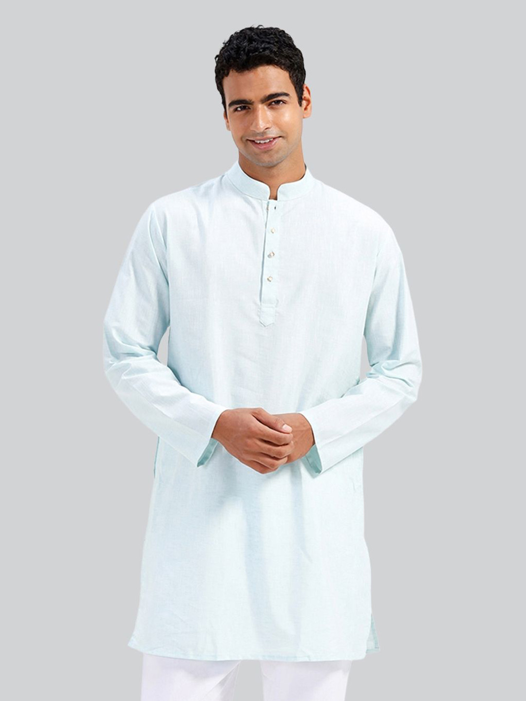 UATHAYAM Mens Exotic Pastel Blue Long Kurta