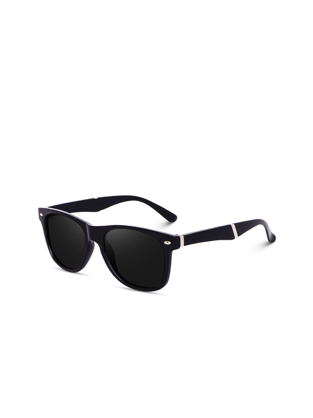 EYMEN I Unisex Polarised & UV Protected Wayfarer Sunglasses eym_IT1 Black Silver Wayfarer