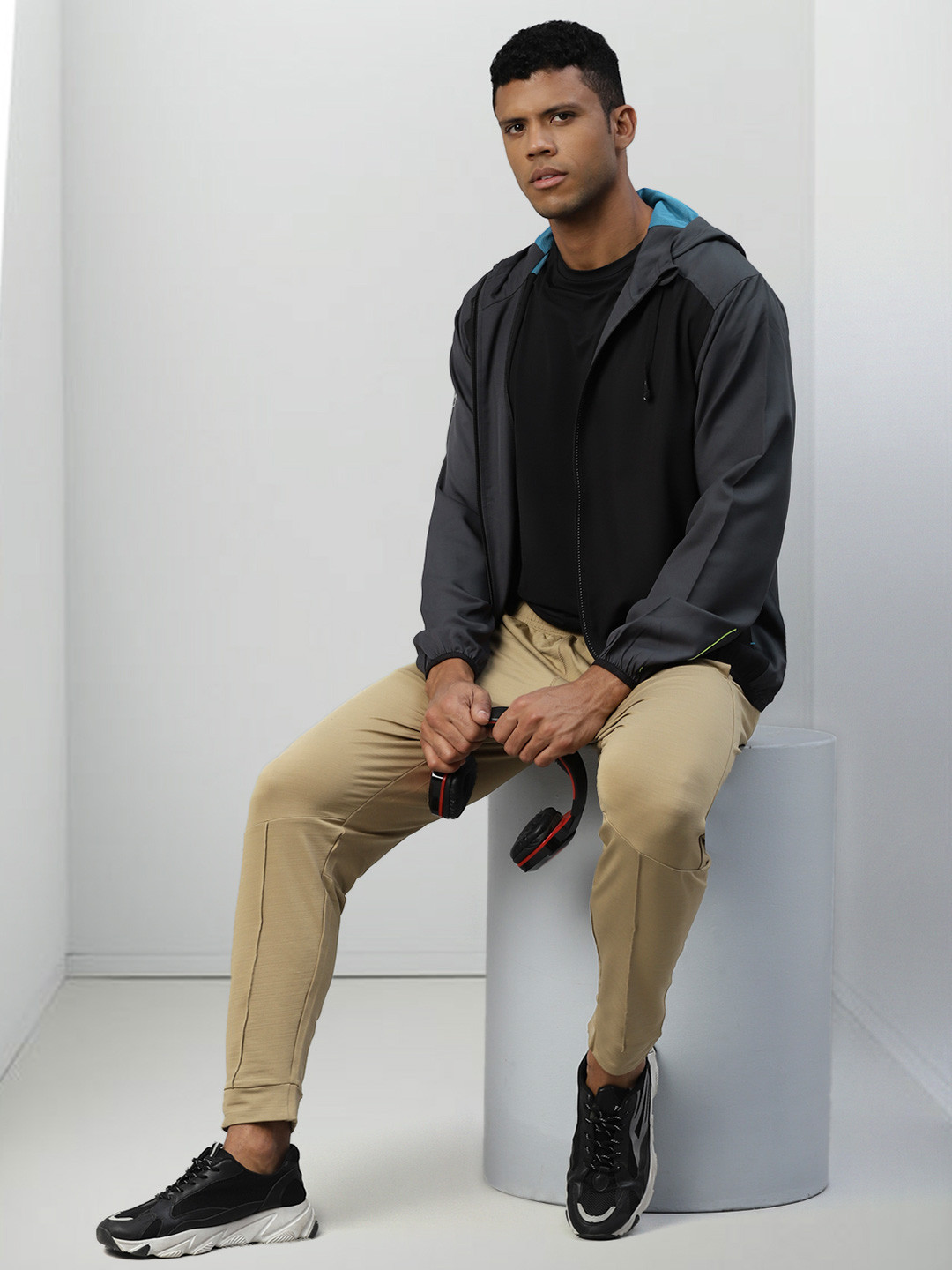 DIDA Men Elite Colorblock Quick-Dry Activewear Sports Training Hood Jacket