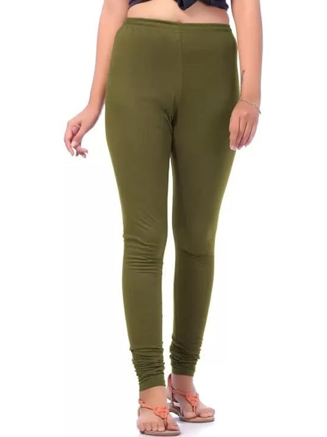 Thrifty Thread Women Mid-Rise Bio Wash Churidar-Length Leggings