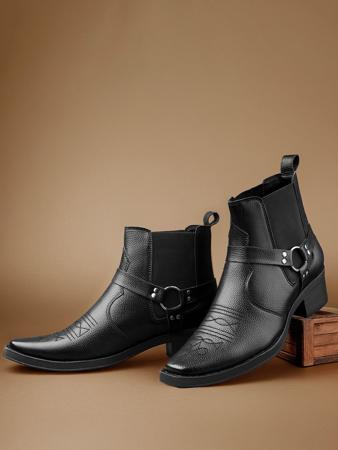 Bxxy Men 5.08 Cm Heel Height Increasing Elevator Ring Boots