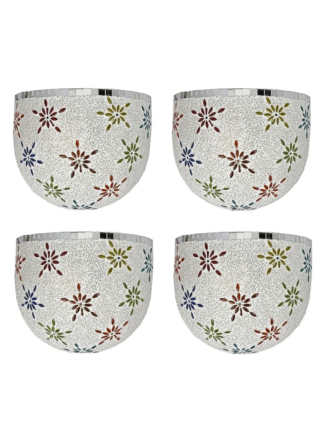 1ST TIME Uplighter White 4 Pieces Textured Spherical Shaped Wall Lamps