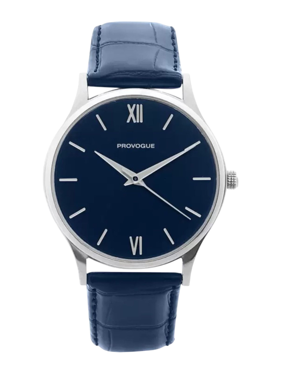 Provogue Men Stainless Steel Round Dial & Leather Straps Analogue Watch SK-PG-4071-BLU-BLU
