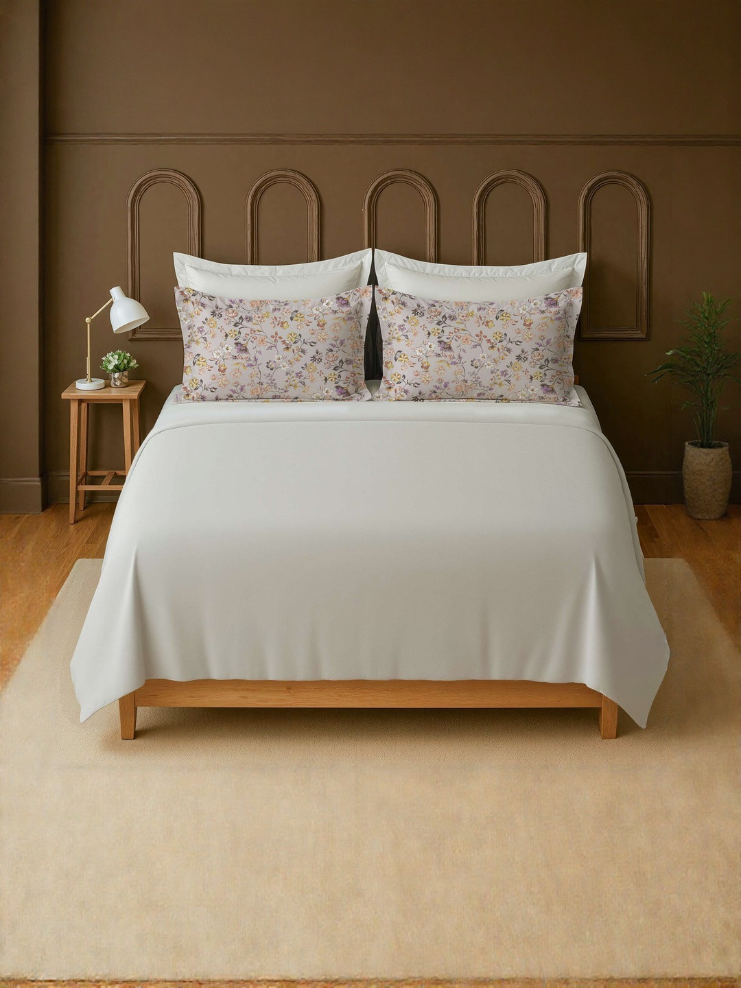 MAYFAIR HOMES LONDON White Pure Cotton 120TC Super King Bedsheet Set 2.7m x 2.7m