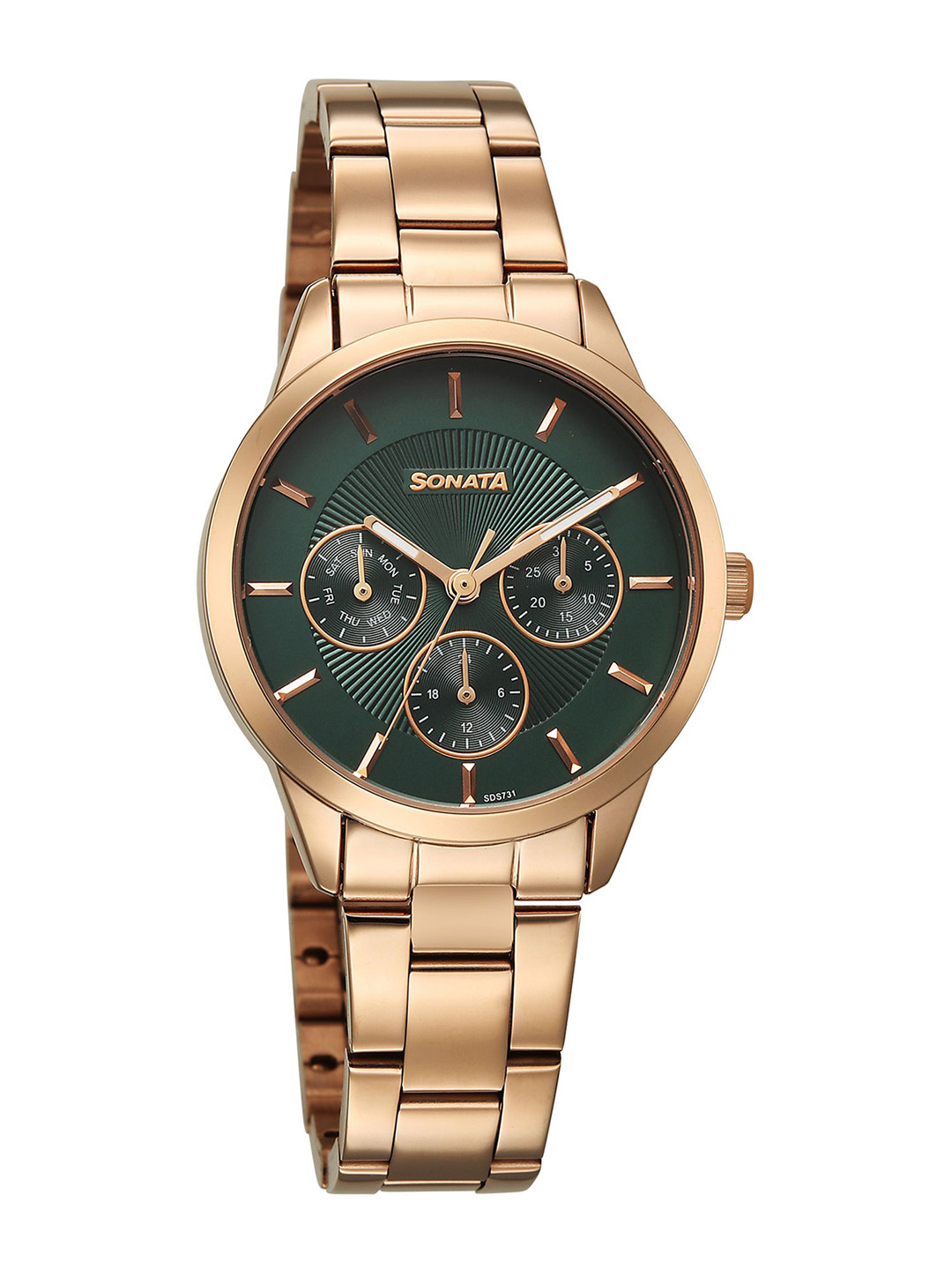 Sonata Women Round Dial & Bracelet Style Straps Analogue Watch 87113WM01