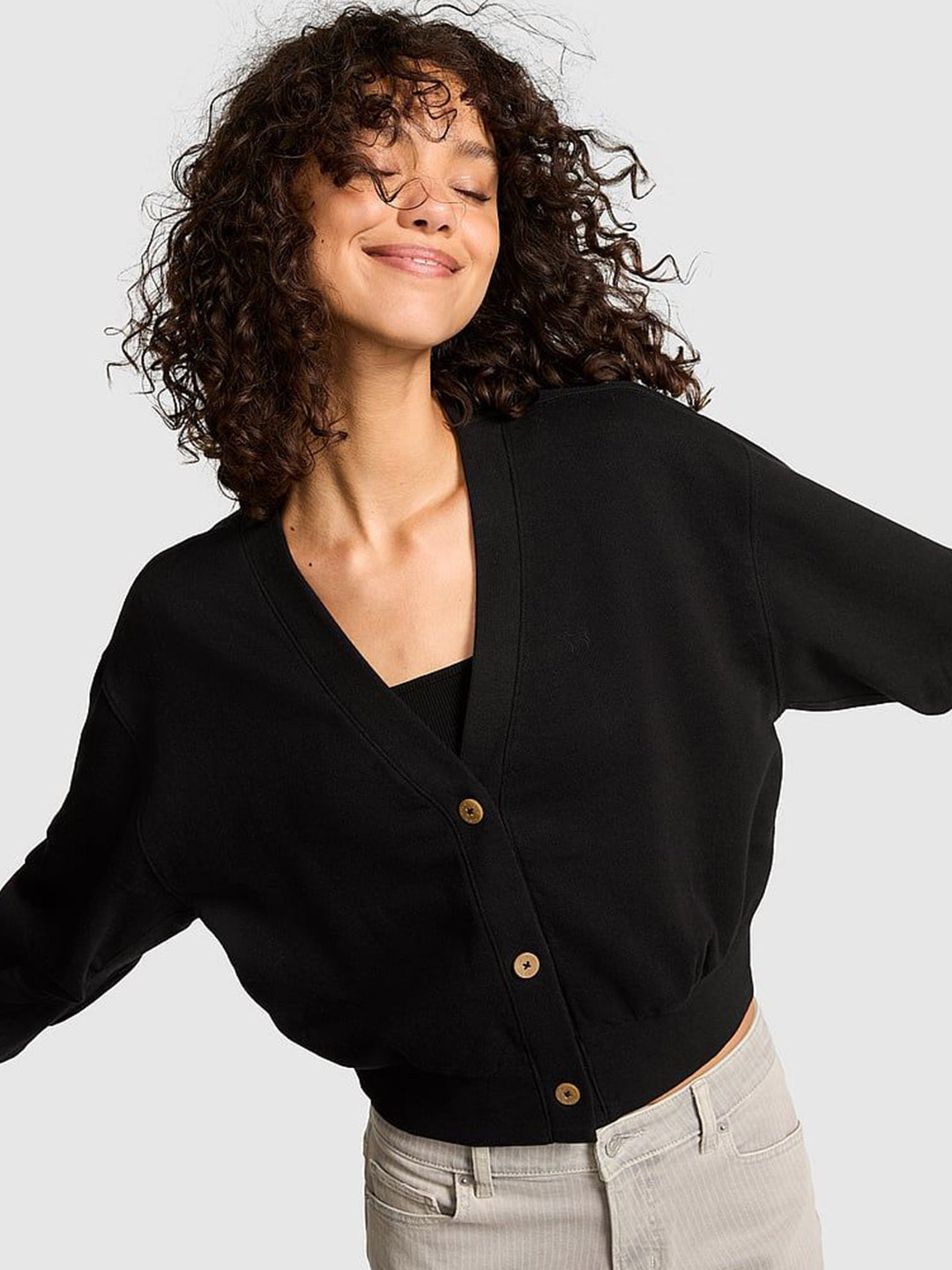 Victoria's Secret Women Cropped Cardigan Sweatshirt