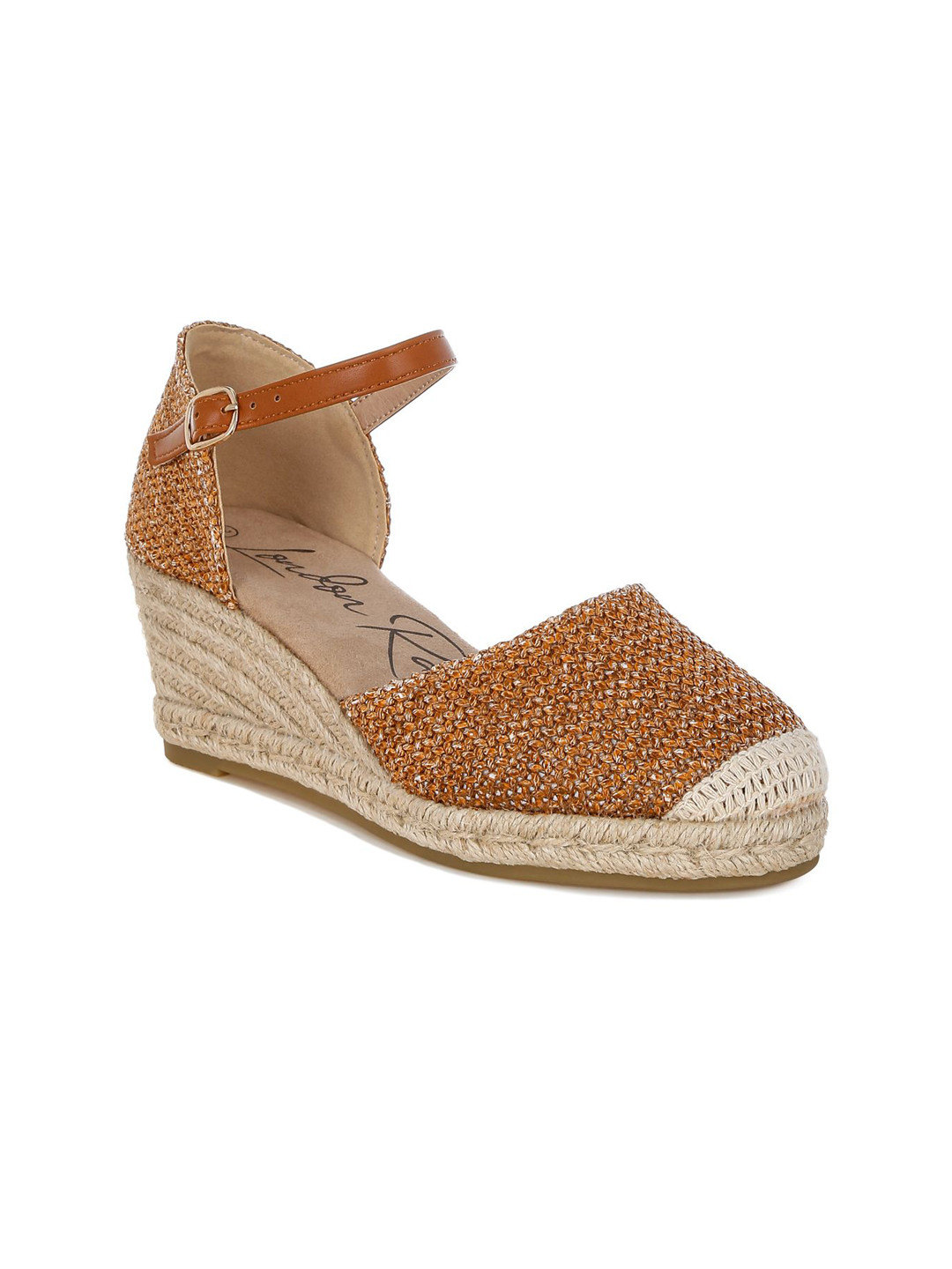 London Rag Textured Mid-Top Ankle Loop Wedge Heels