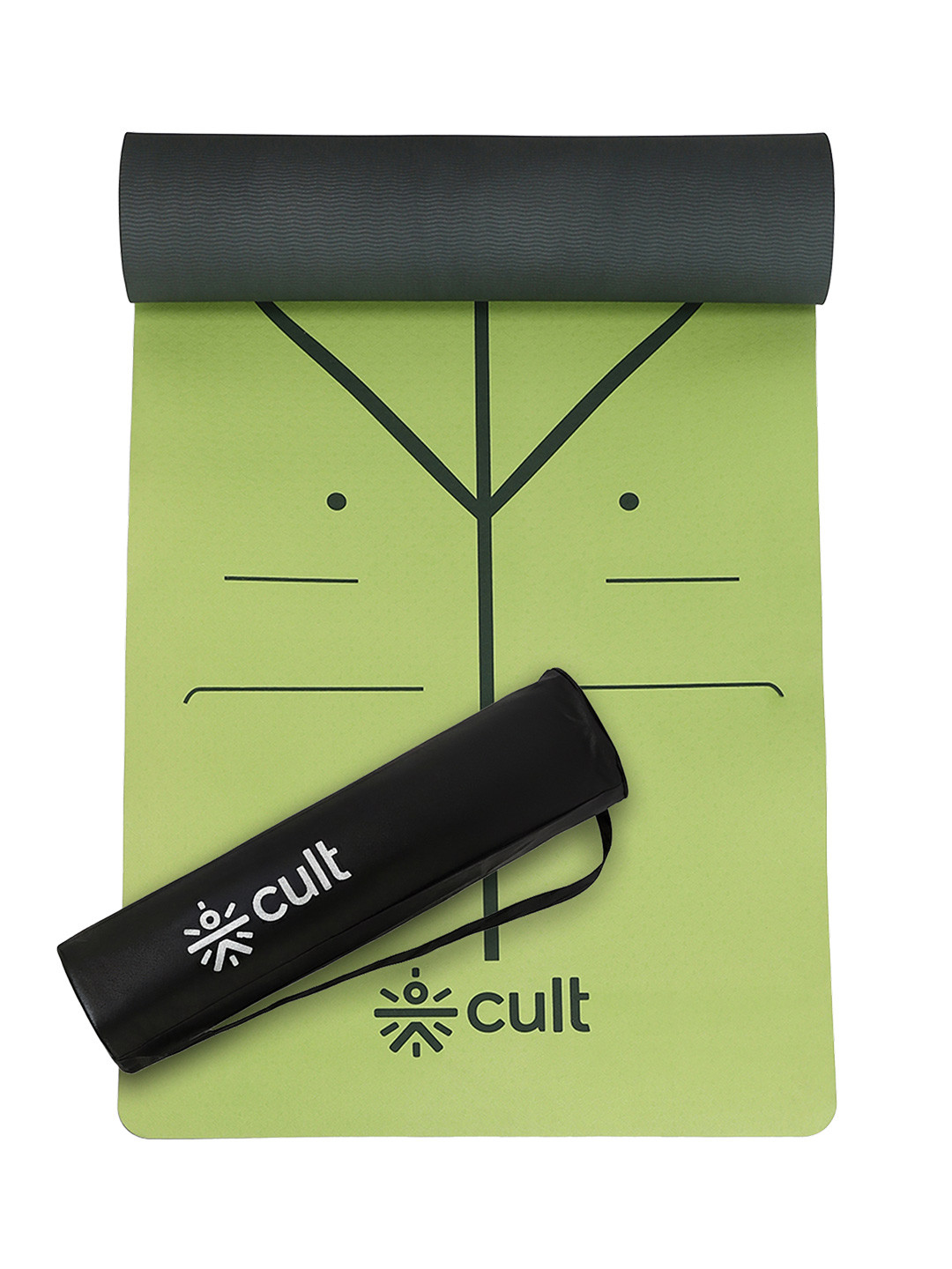 CULT Green TPE 6mm with Bag and Strap Yoga Mat Seismic
